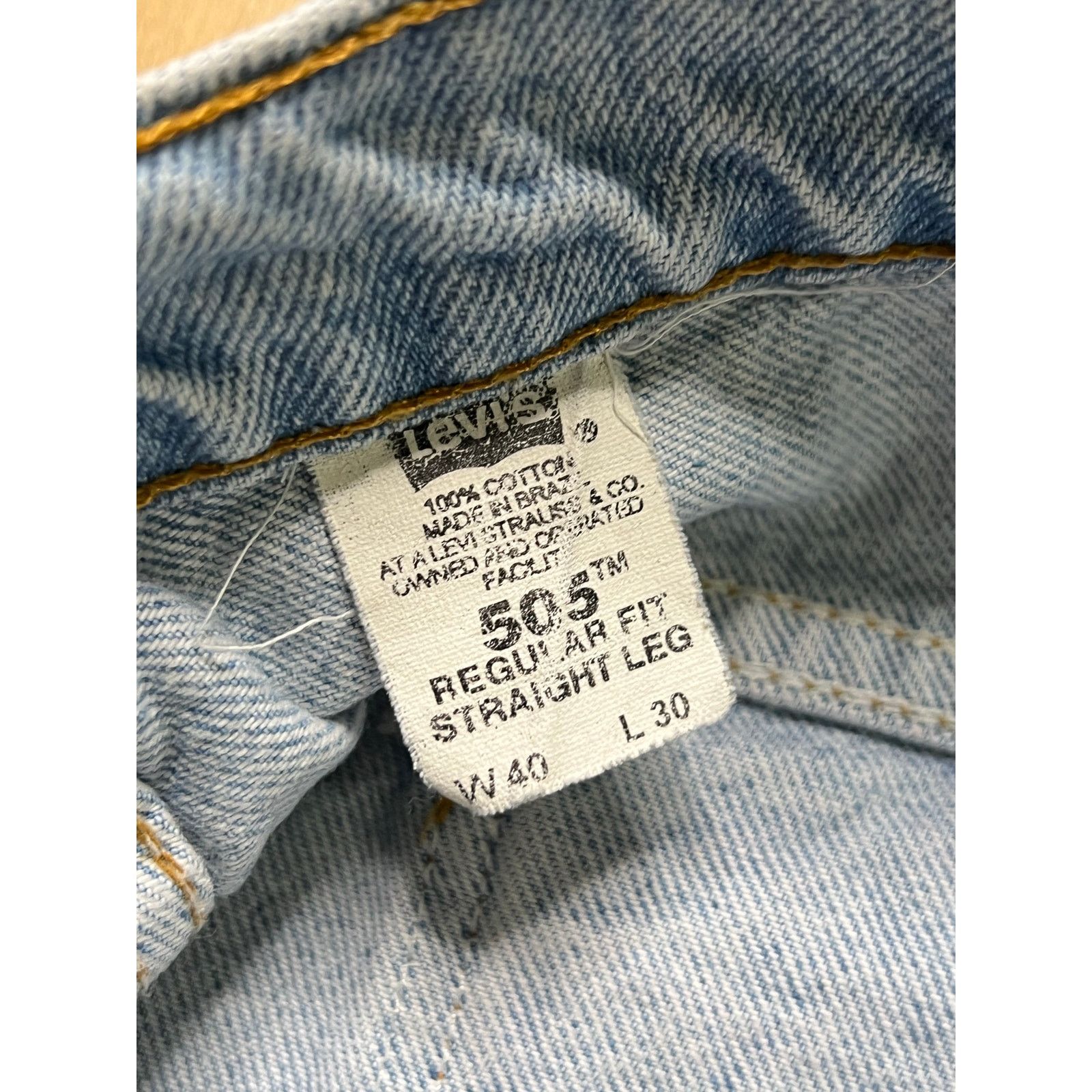 Levi's Levi’s 505 Regular Fit Straight Leg Jeans Brazil W40 L30 Size US 40 / EU 56 - 6 Thumbnail