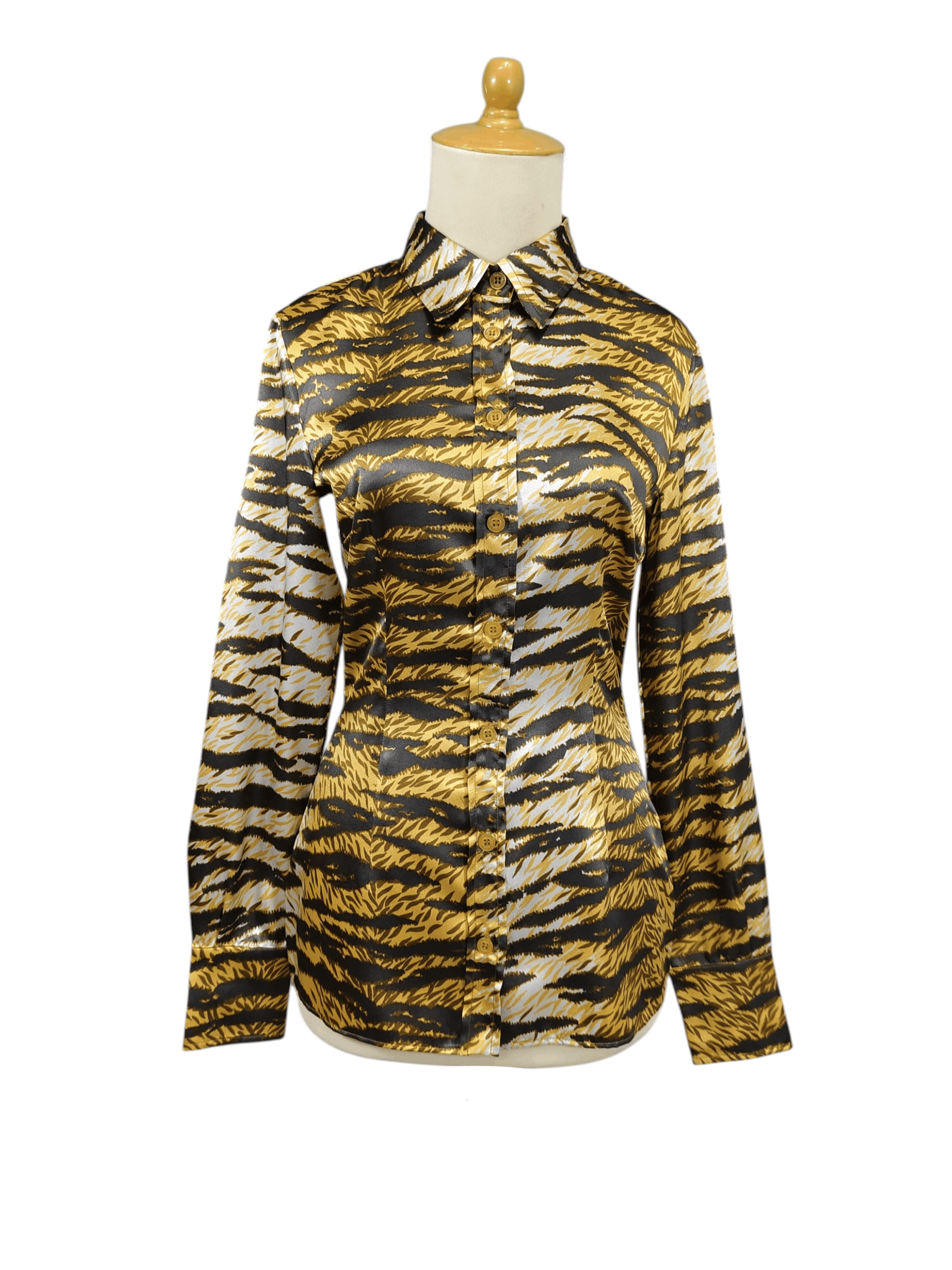 Dolce & Gabbana 2000s D&G- Tiger Animal Print All Over Glam Rock Shirt Size S / US 4 / IT 40 - 1 Thumbnail
