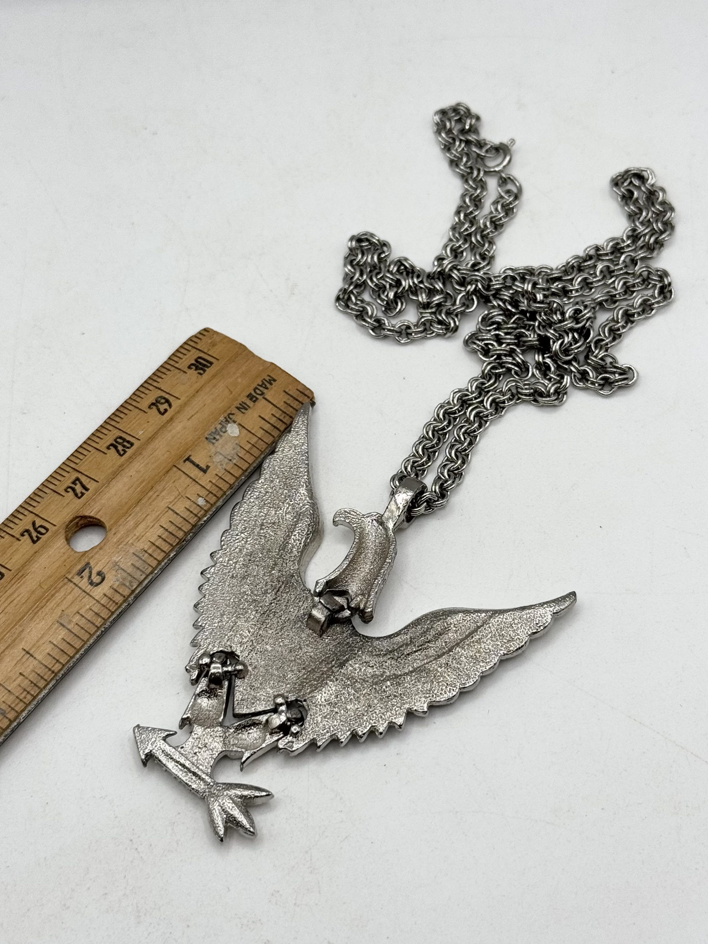Vintage Vintage articulating American Eagle enamel pendant necklace Size ONE SIZE - 5 Thumbnail