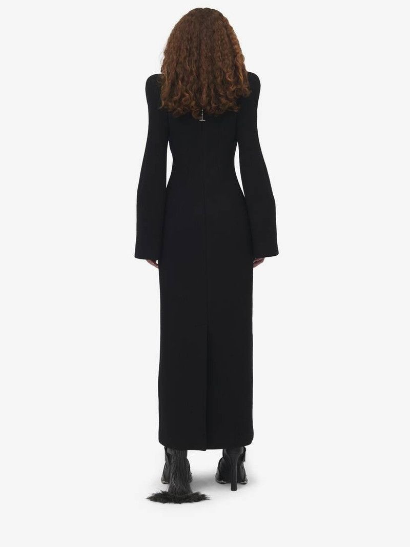 Alexander McQueen o1srvl11e0226 Moulded Shoulder Double-Breasted Coat Black Size M / US 6-8 / IT 42-44 - 3 Thumbnail