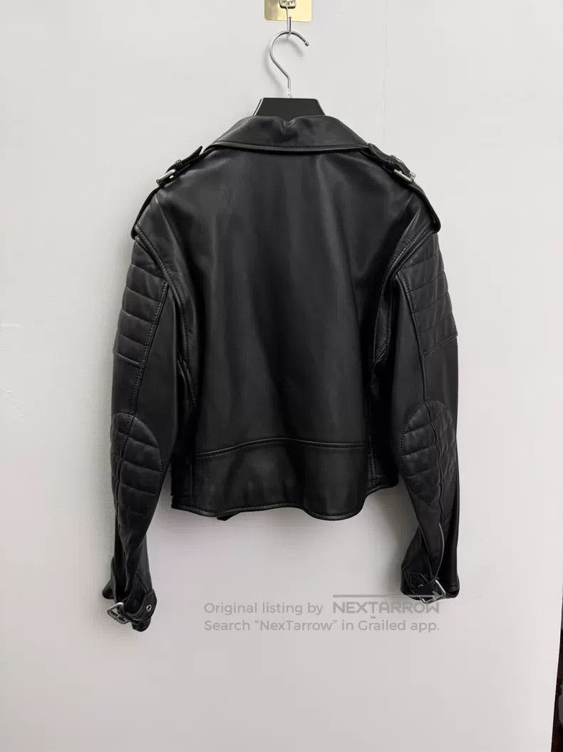 Celine CELINE Lamb Leather Biker Jacket i Size XXS / US 00 / IT 34 - 2 Thumbnail