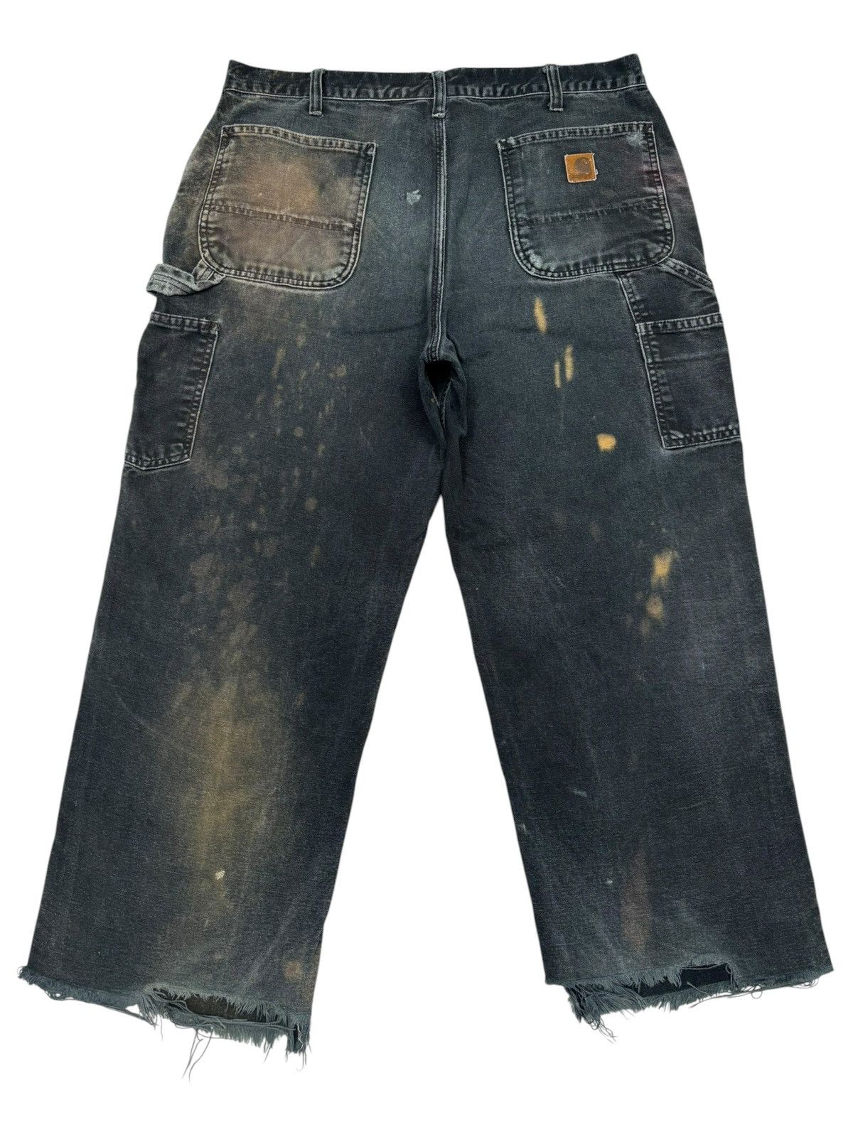 Kapital CARHARTT THRASHED DISTRESSED TYE DYE CUT LEG BAGGY JEANS Size US 36 / EU 52 - 8 Thumbnail