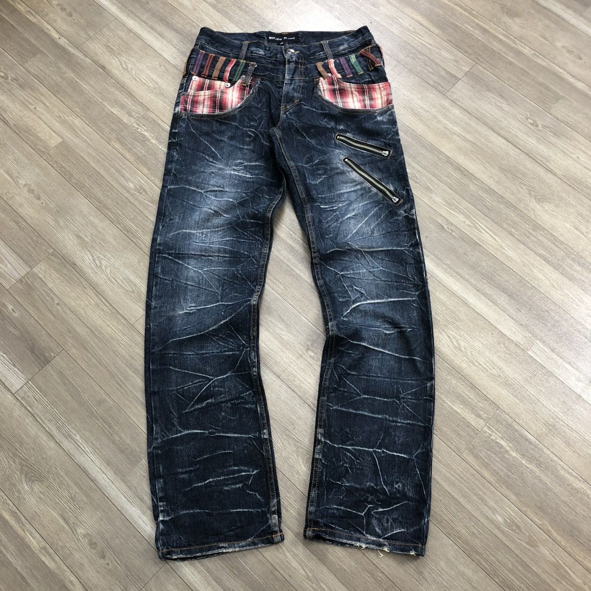 If Six Was Nine 2000s Nylaus Jeans Double Waist Multi Pocket Faded Lgb Style Size US 30 / EU 46 - 1 Thumbnail