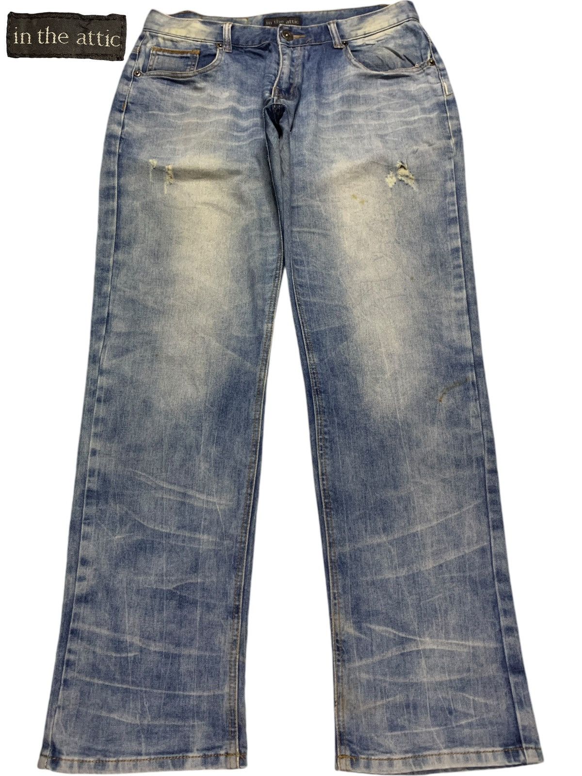 In The Attic × Japanese Brand Vintage Japanese In The Attic Bleached Distress Loose Jeans Size US 32 / EU 48 - 1 Thumbnail