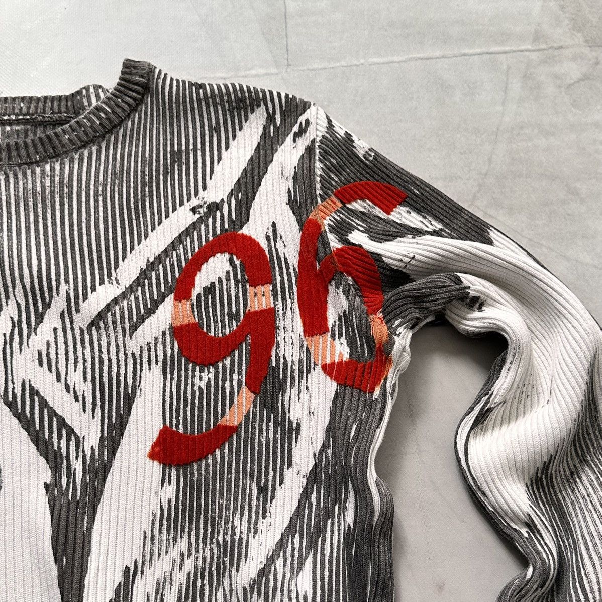 Hysteric Glamour × Undercover Japan 96 Painted Knit Ribbed Sweater Impala Margiela Style Size US M / EU 48-50 / 2 - 3 Thumbnail