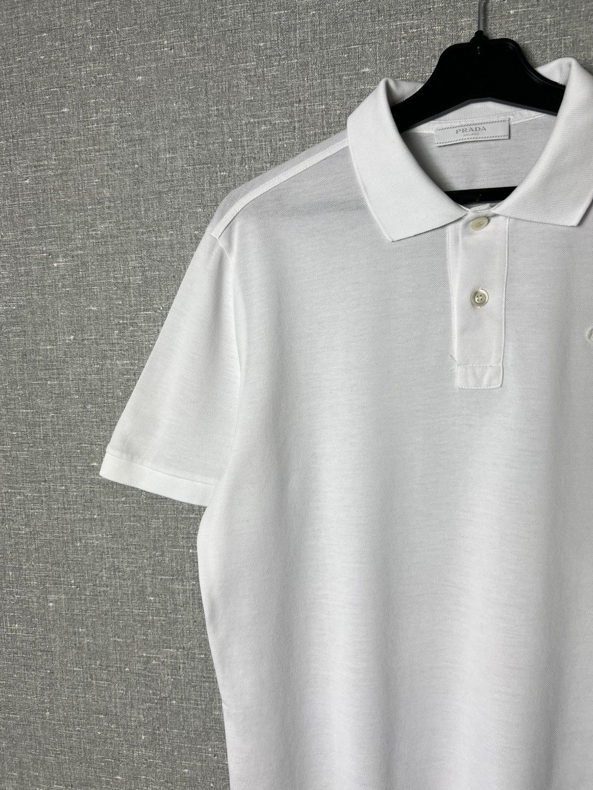 Prada Prada Milano Triangle Logo Patch White Polo Men’s T-Shirt Size US M / EU 48-50 / 2 - 3 Thumbnail