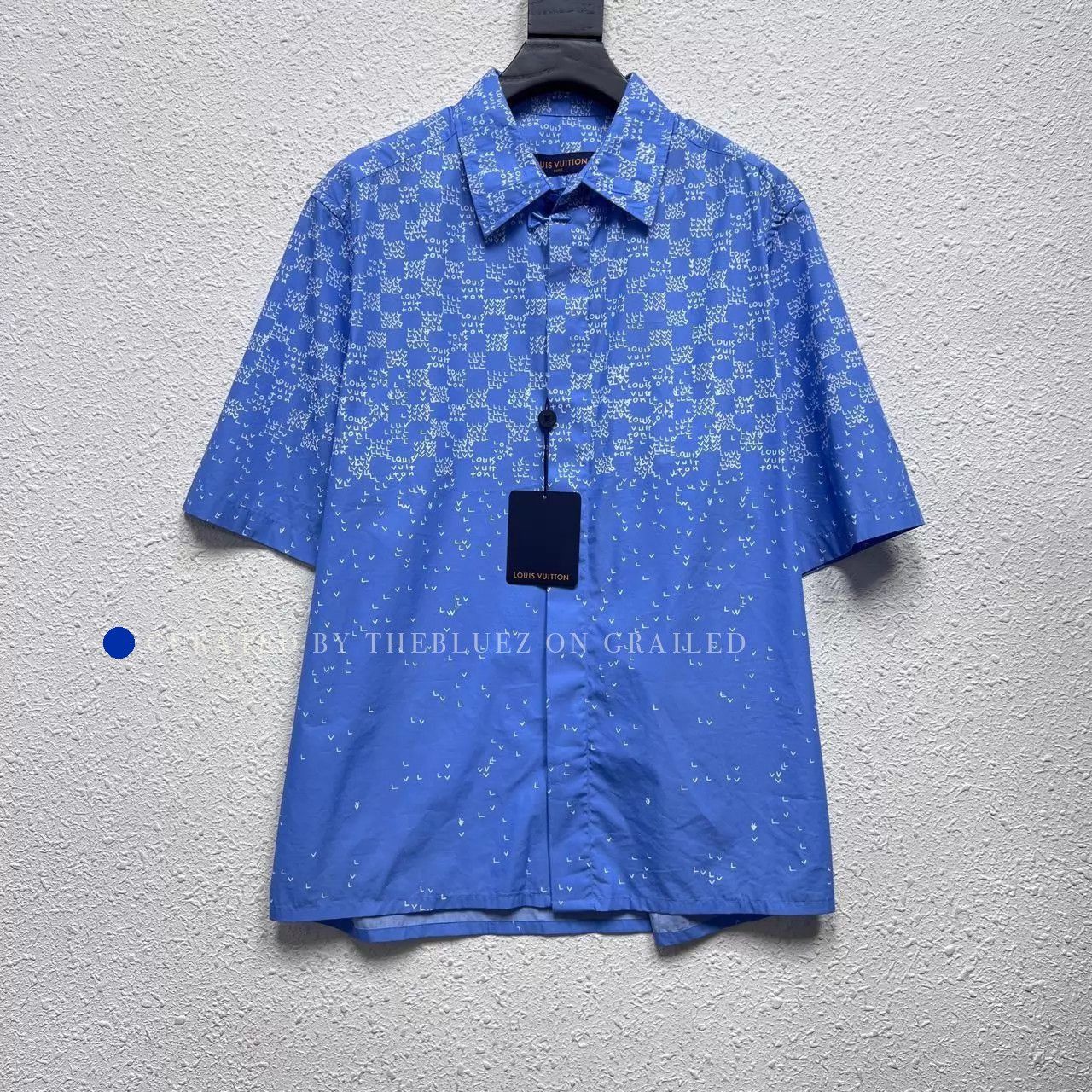 Louis Vuitton LV Blue Pin Airplane Logo Short Sleeve Shirt Size US S / EU 44-46 / 1 - 1 Thumbnail