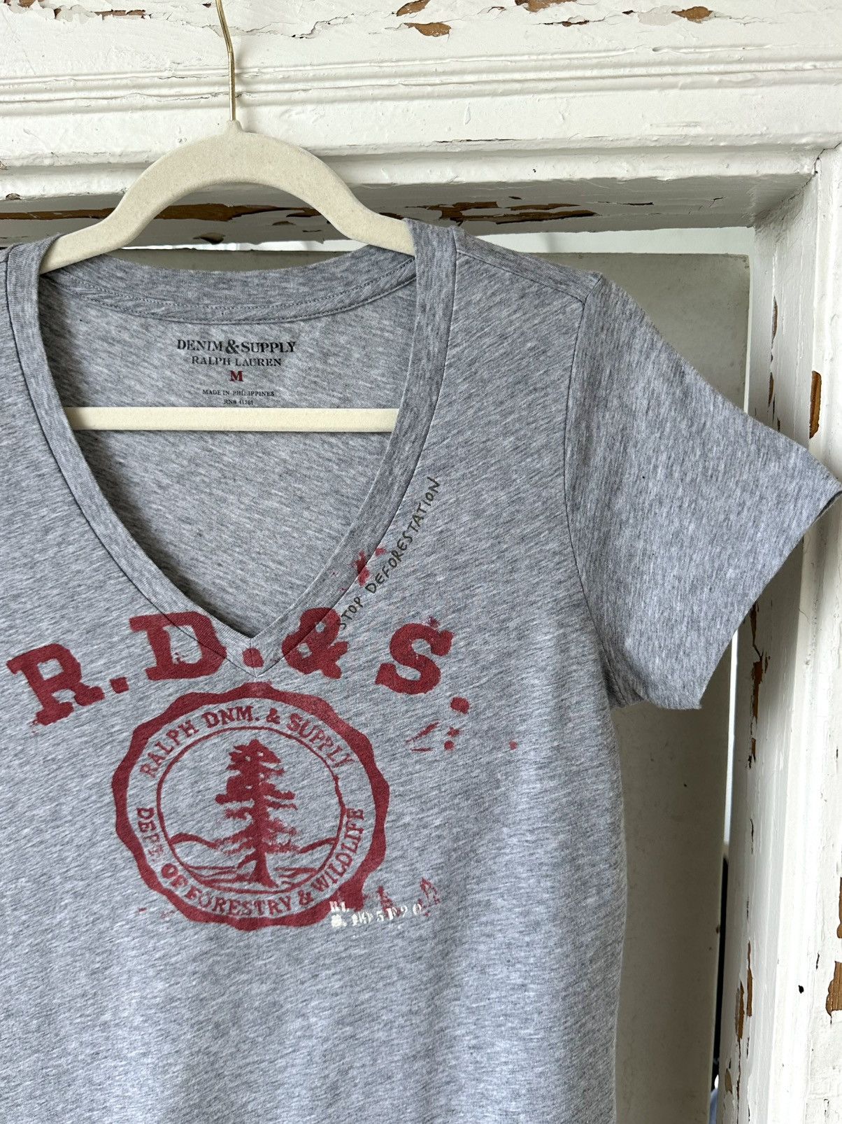 Denim & Supply Ralph Lauren × Vintage Vintage Ralph Lauren Gray T-shirt Size M / US 6-8 / IT 42-44 - 3 Thumbnail