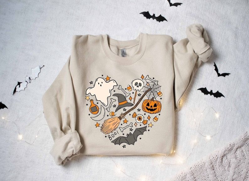 Designer Halloween Doodles Hearth Shirt Size L / US 10 / IT 46 - 2 Thumbnail