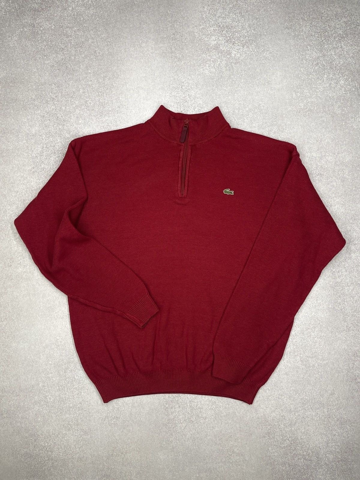 Lacoste Vintage Lacoste 1/4 Half Zip Knit Sweater Red Y2K Size L Size US L / EU 52-54 / 3 - 2 Thumbnail