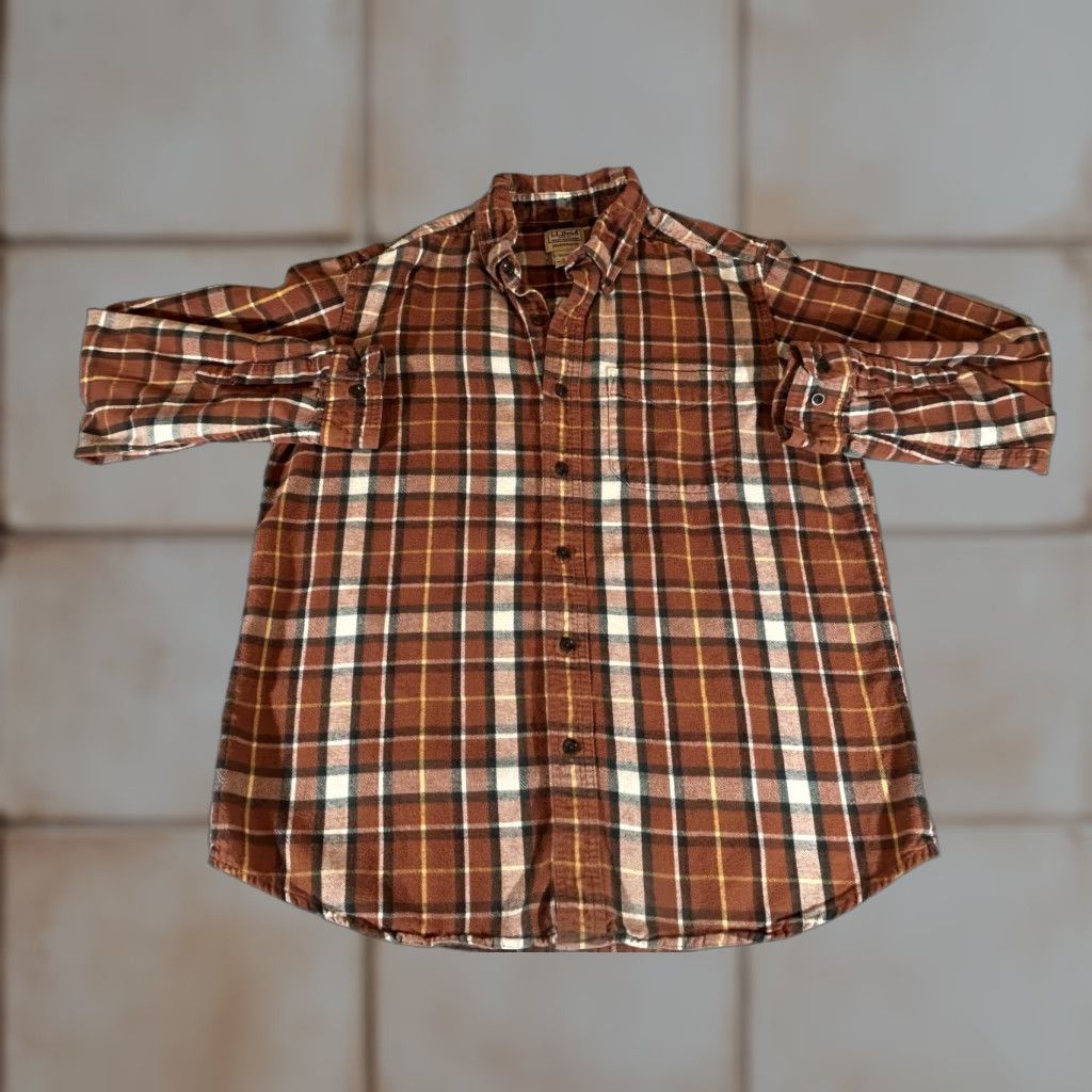 Vintage VINTAGE LL Bean Flannel Shirt Men M Brown Plaid Button Long Sleeve Workwear Outdoor Size US M / EU 48-50 / 2 - 1 Thumbnail