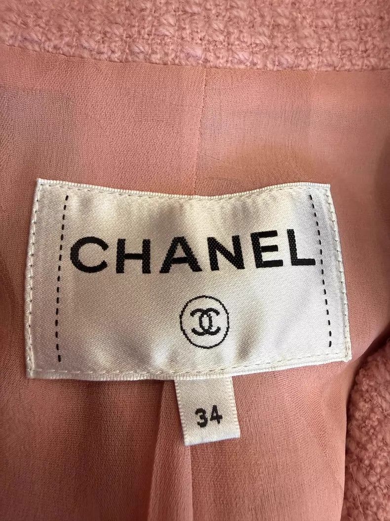 Chanel Chanel Pink wool double-breasted jacket Size XXS / US 00 / IT 34 - 5 Thumbnail