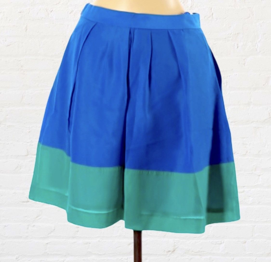 J.Crew J CREW A LINE COLOR BLOCK ABOVE KNEE MINI SKIRT Size 27" / US 4 / IT 40 - 2 Thumbnail