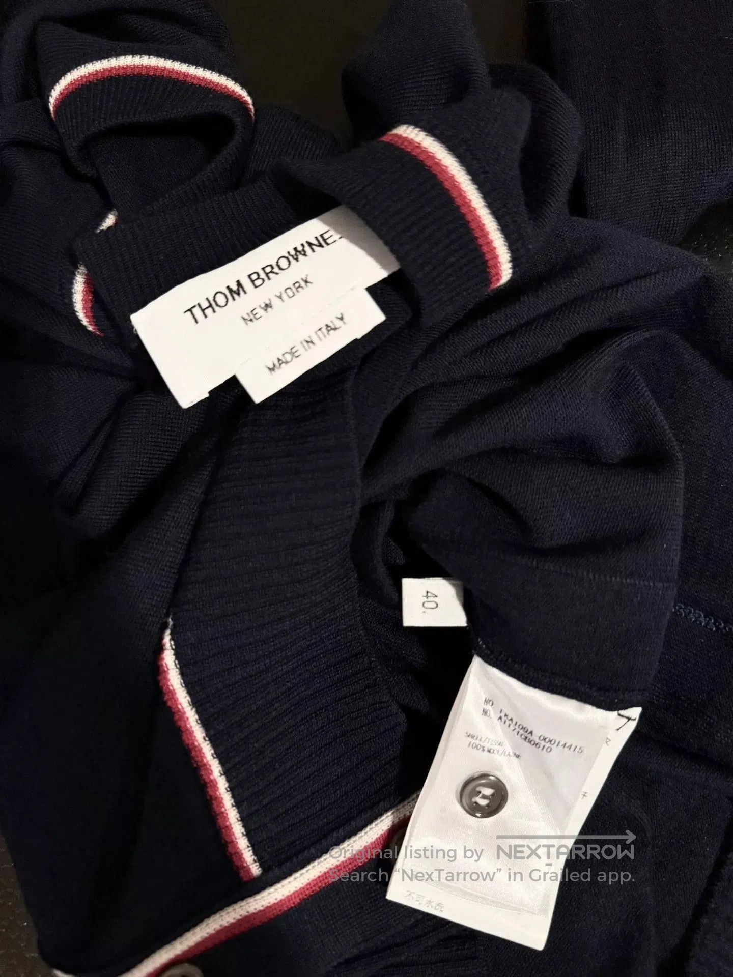 Thom Browne Thom Browne Dark Blue Stripe Lightweight Knit. Size US XXS / EU 40 - 3 Thumbnail