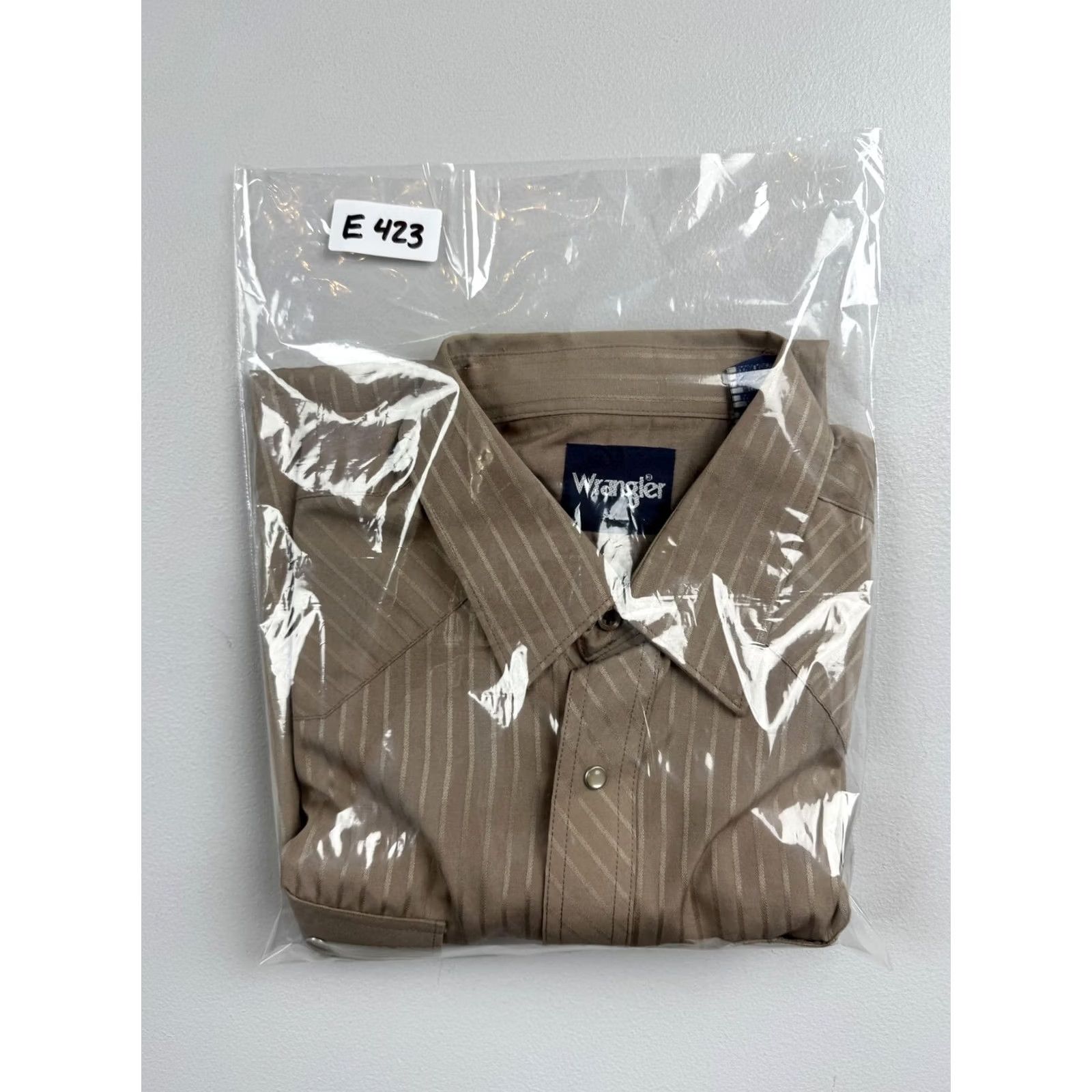 Wrangler Wrangler Shirt Mens XL Beige Stripe Long Sleeve Western Pearl Snap Casual Size US XL / EU 56 / 4 - 7 Thumbnail