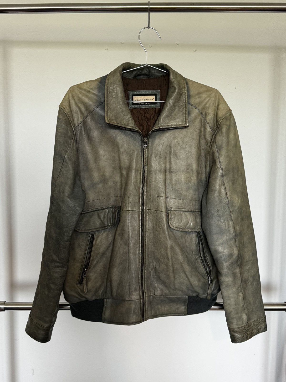 Other Vintage Leather Bomber Jacket Size US L / EU 52-54 / 3 - 1 Thumbnail