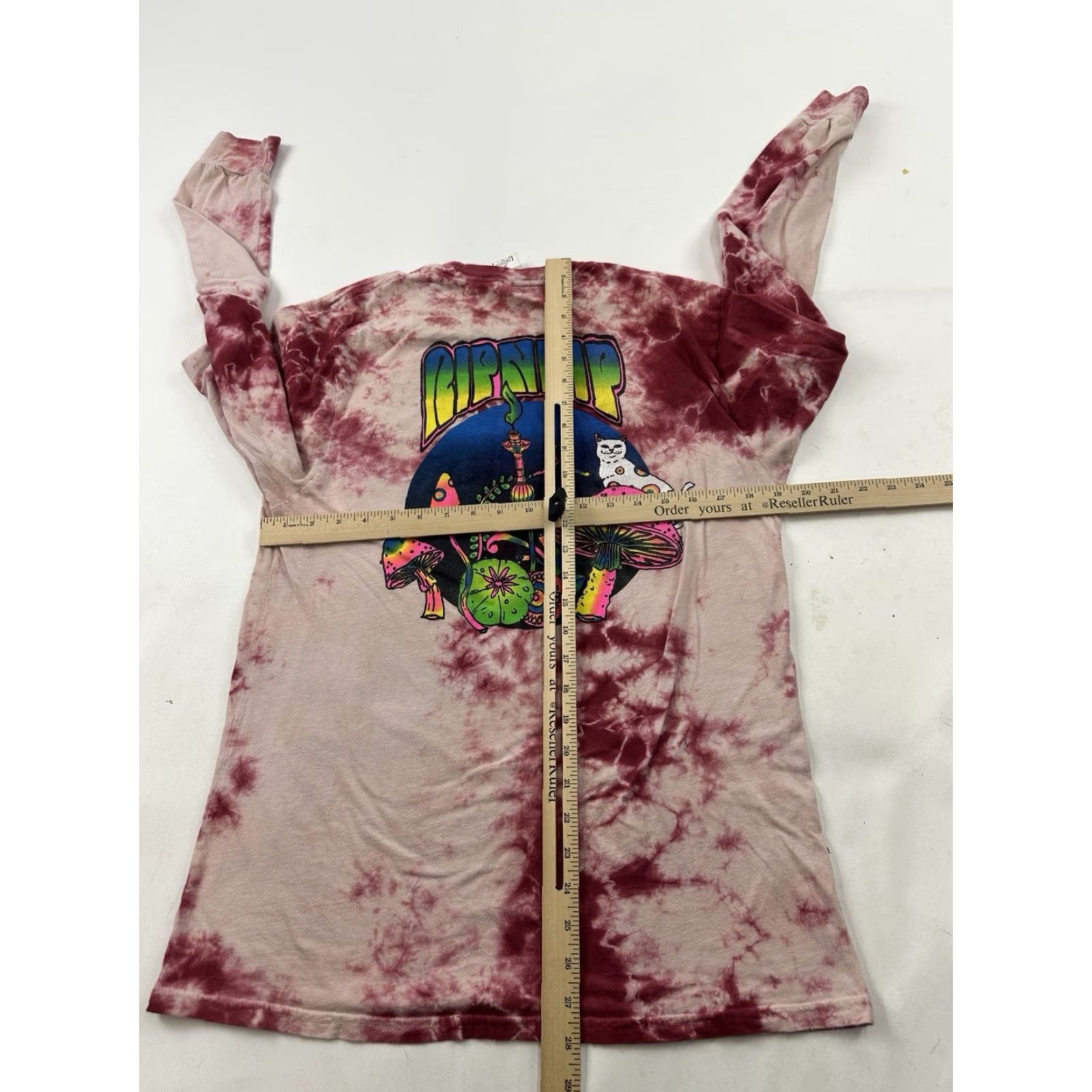 RIPNDIP RipNDip Shirt Mens Medium Tie-Dye Pocket Cat Long Sleeve Psychedelic Mushrooms Size US M / EU 48-50 / 2 - 7 Thumbnail