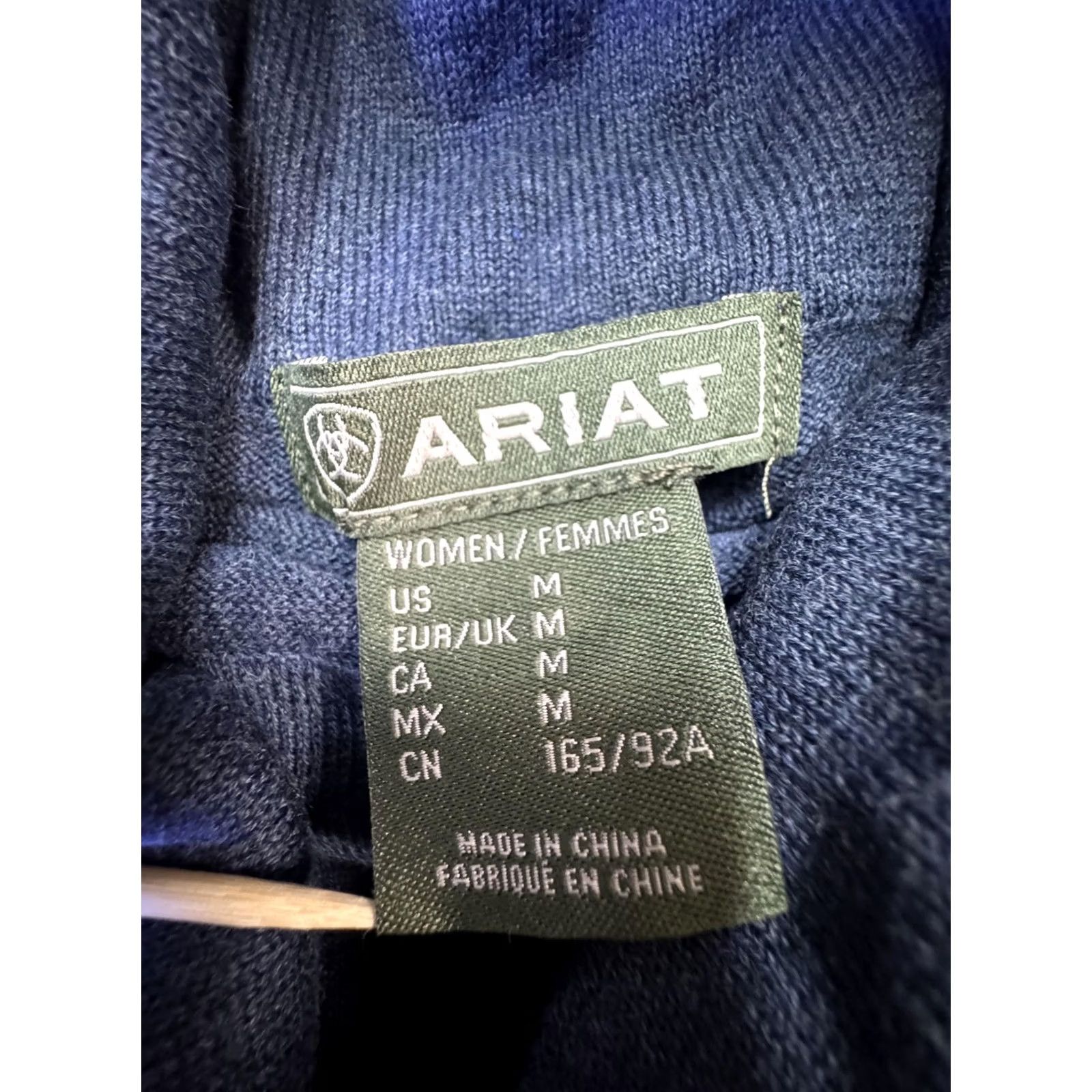 Ariat Ariat Sweater Womens Medium Blue Cowl Neck Raglan Pullover Cotton Size M / US 6-8 / IT 42-44 - 5 Thumbnail
