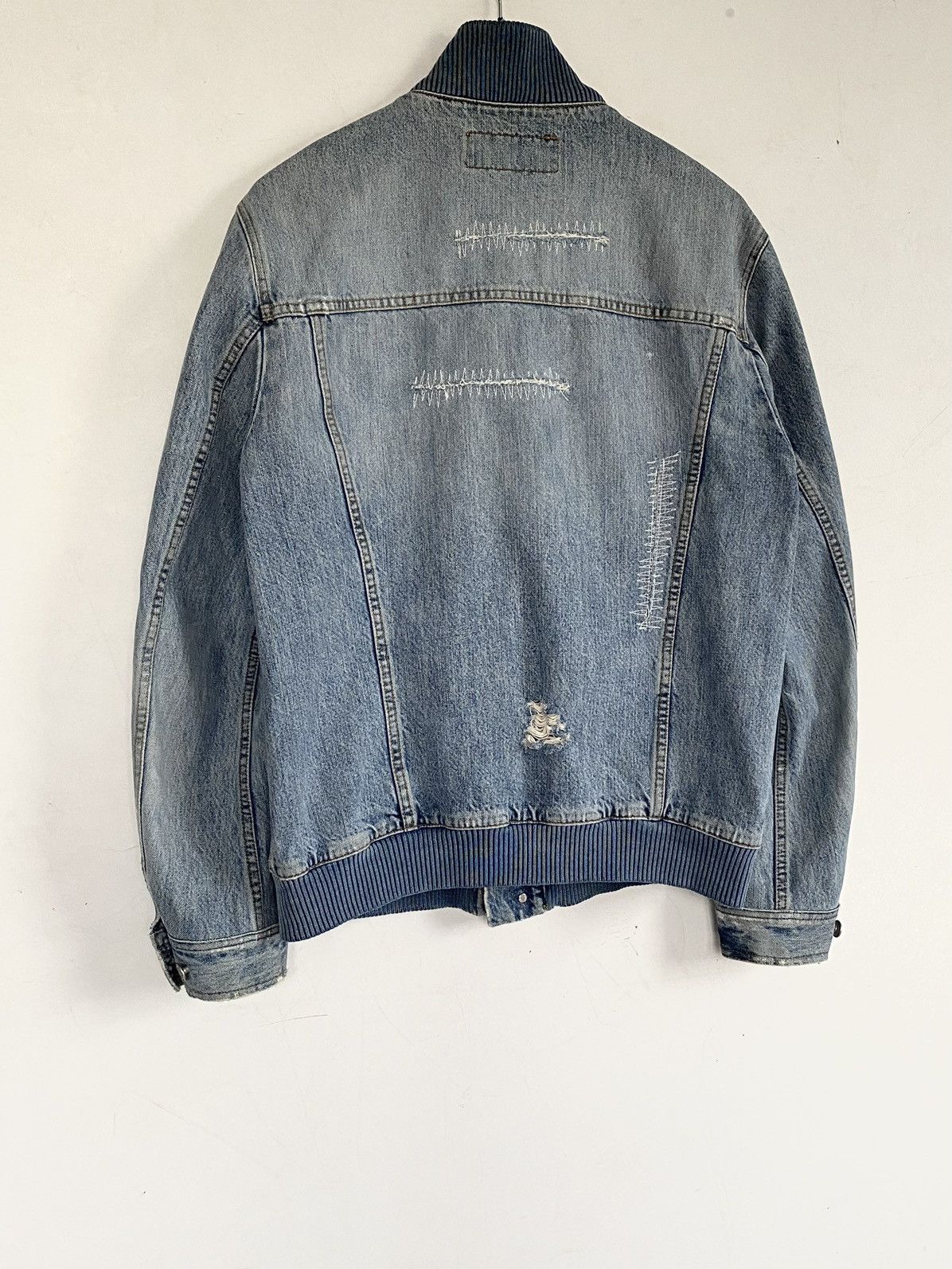 Dolce & Gabbana 00s Dolce&Gabbana Washed Denim Distressed Jacket Size US L / EU 52-54 / 3 - 2 Thumbnail
