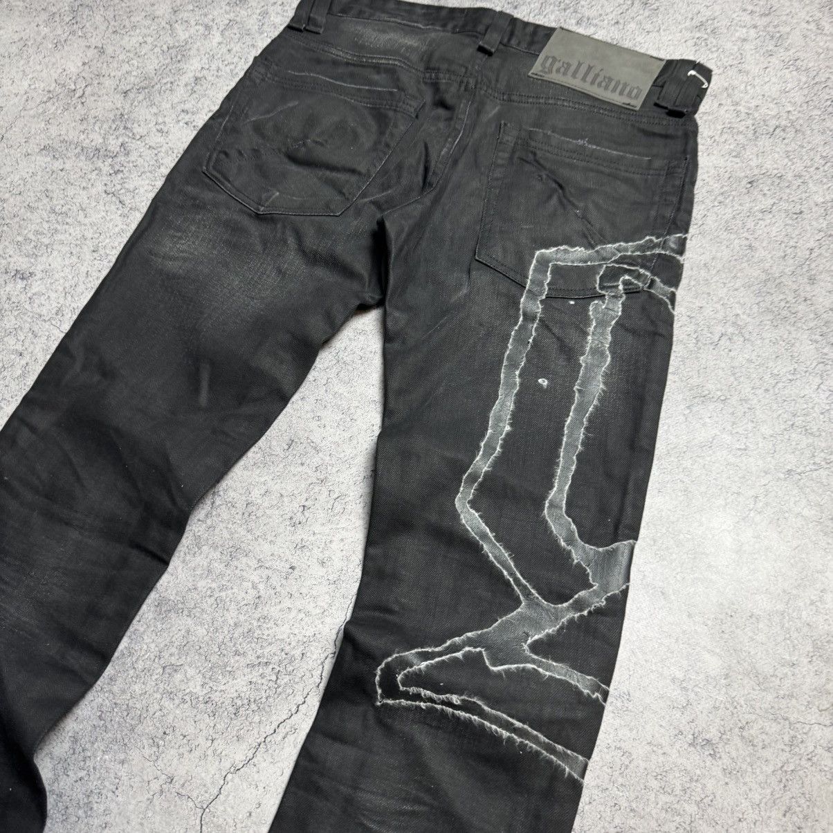 John Galliano NEW Galliano Y2K 00s Big Logo Jeans Size 28" / US 6 / IT 42 - 4 Thumbnail