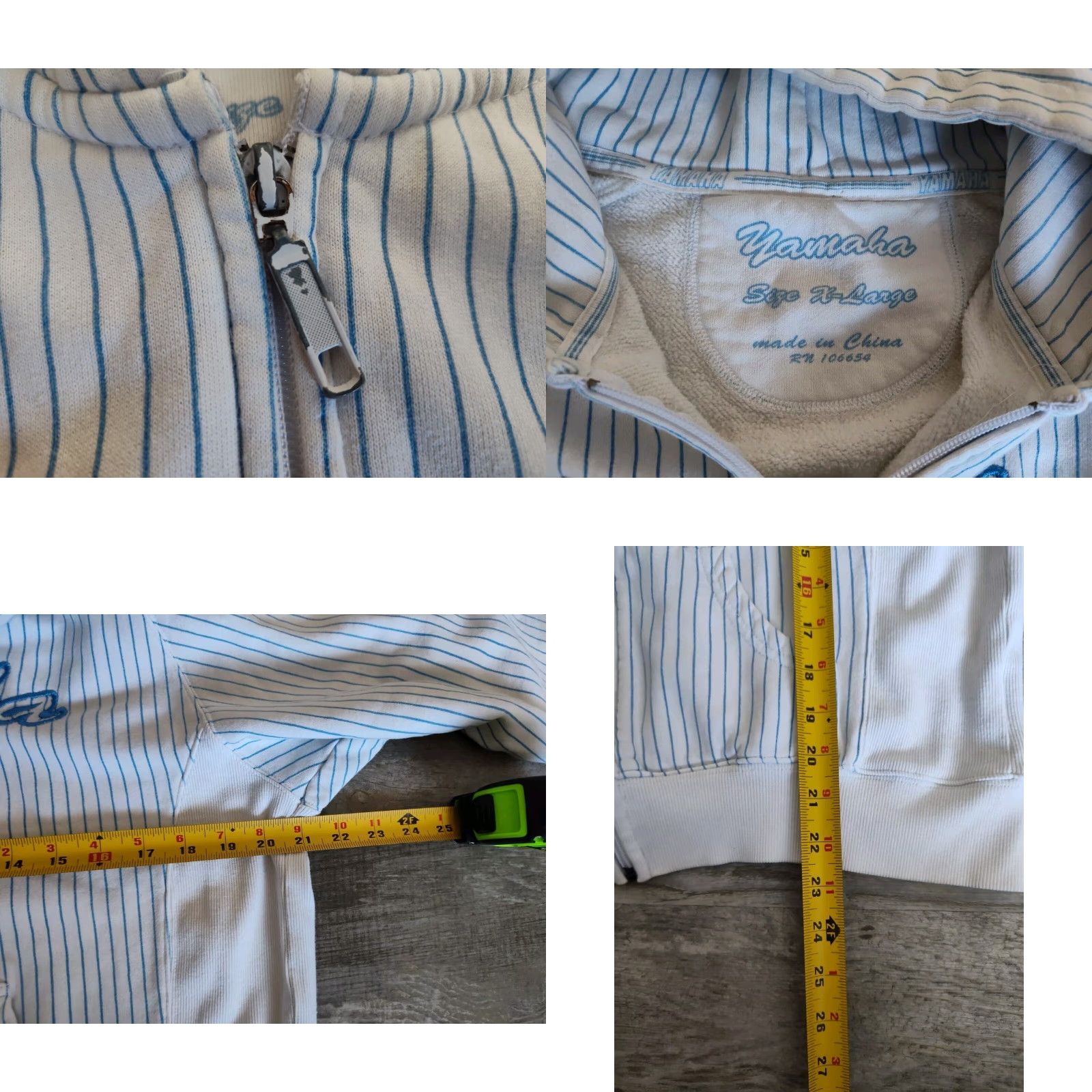 Yamaha VINTAGE Yamaha Racing Hoodie Women’s XL White Full Zip 90s Grunge Sports Size XL / US 12-14 / IT 48-50 - 8 Thumbnail