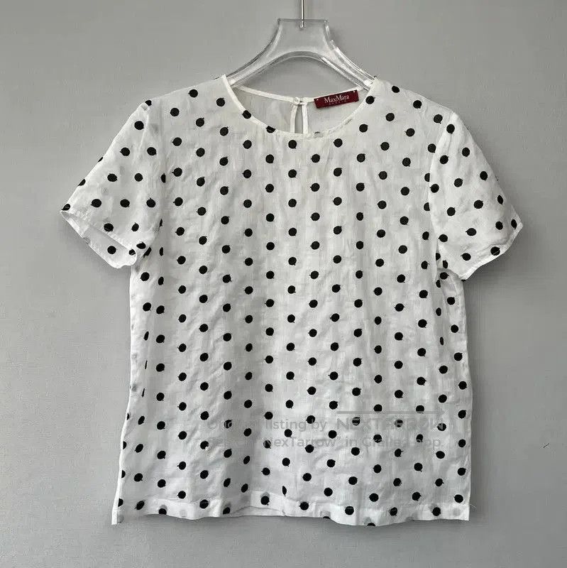 Max Mara MaxMara White Polka Dot Women's T-Shirt . Size M / US 6-8 / IT 42-44 - 1 Thumbnail