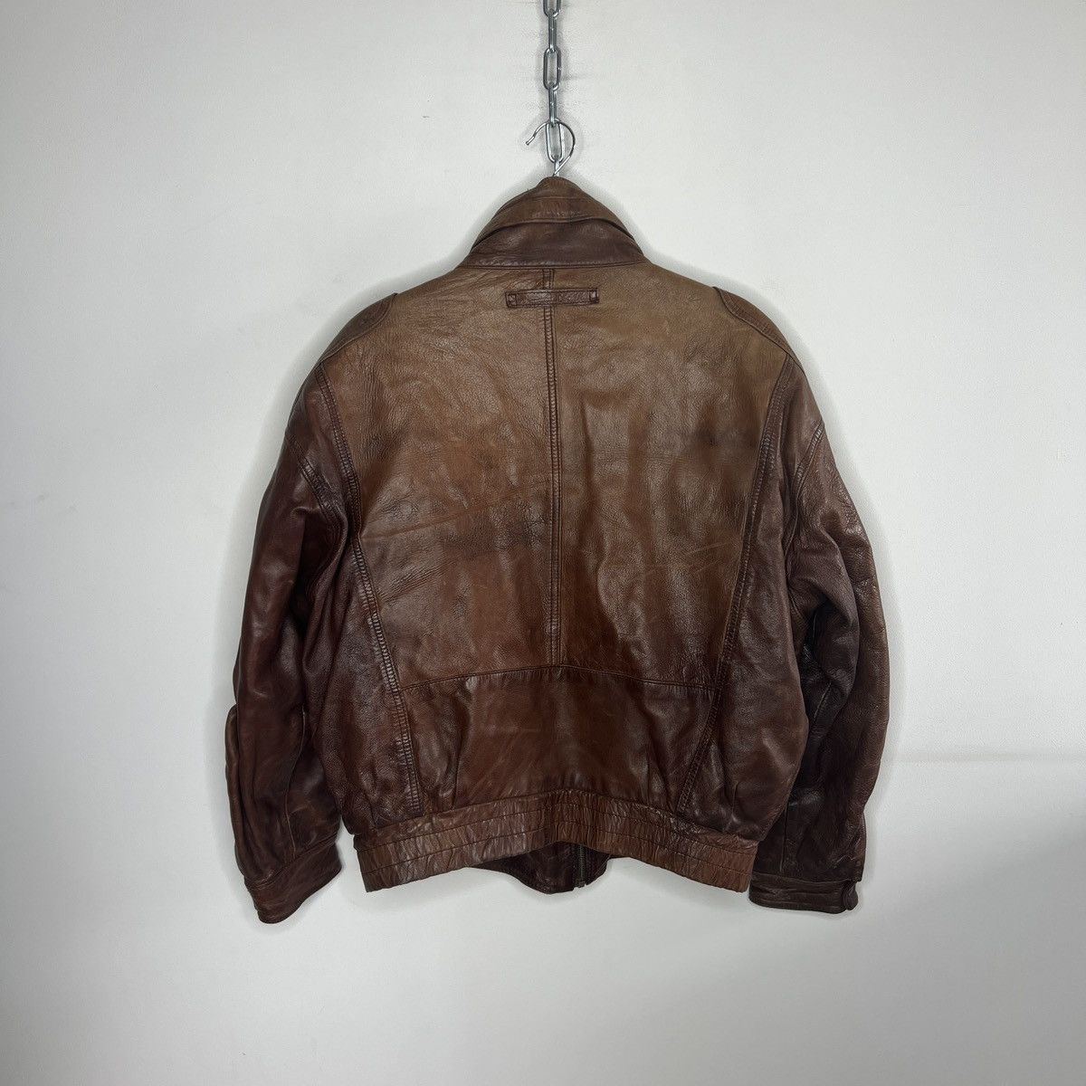 Other Vintage Brown Leather Motor Biker Jacket Trucker Genuine Size US M / EU 48-50 / 2 - 8 Thumbnail