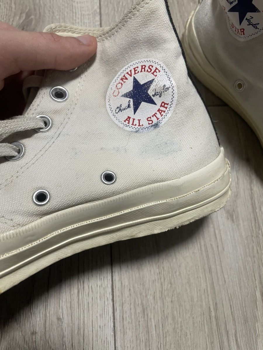 Comme des Garcons Comme des Garçons Play Converse Chuck Taylor White Sneakers Size US 6 / EU 39 - 13 Thumbnail