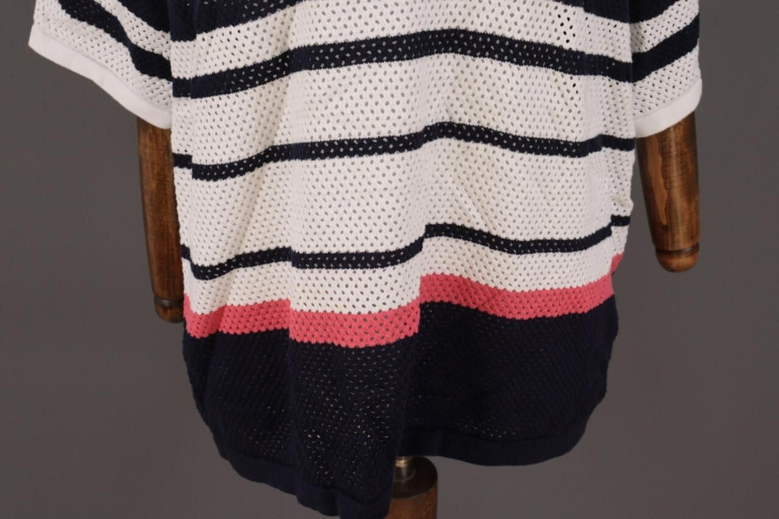 Saint James Saint James White Striped V-Neck Tunic Shirt Size US 18 LXL Size XXL / US 16-18 / IT 52-54 - 2 Thumbnail