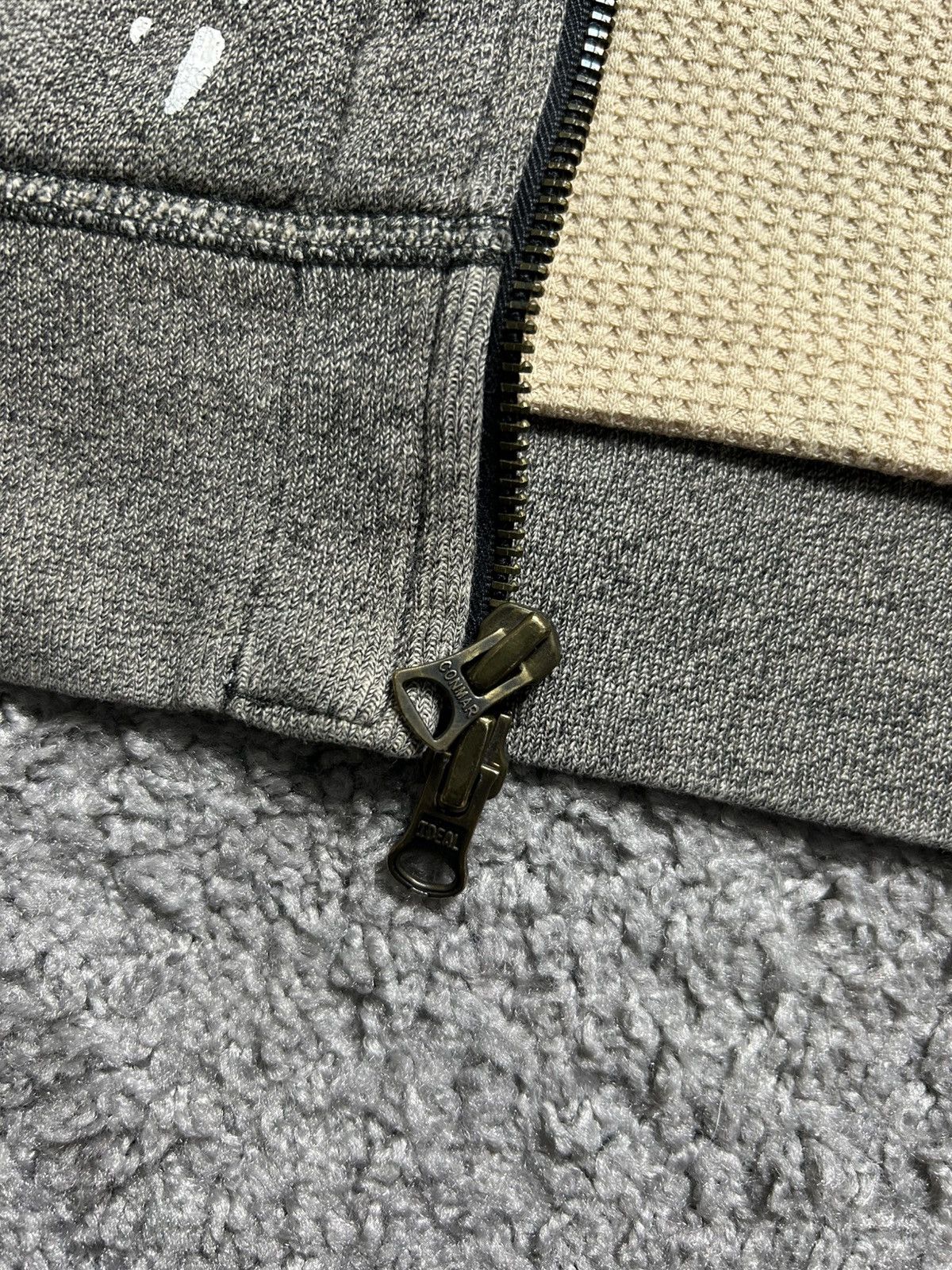 Vintage 80s Polo Ralph Lauren Thermal Paint Zip Hoodie Sweat