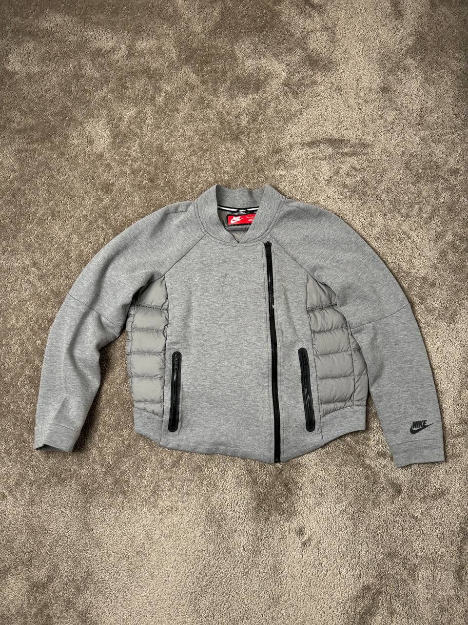 Nike Tech Fleece Aeroloft Moto Puffer Jacket in Grey Women's