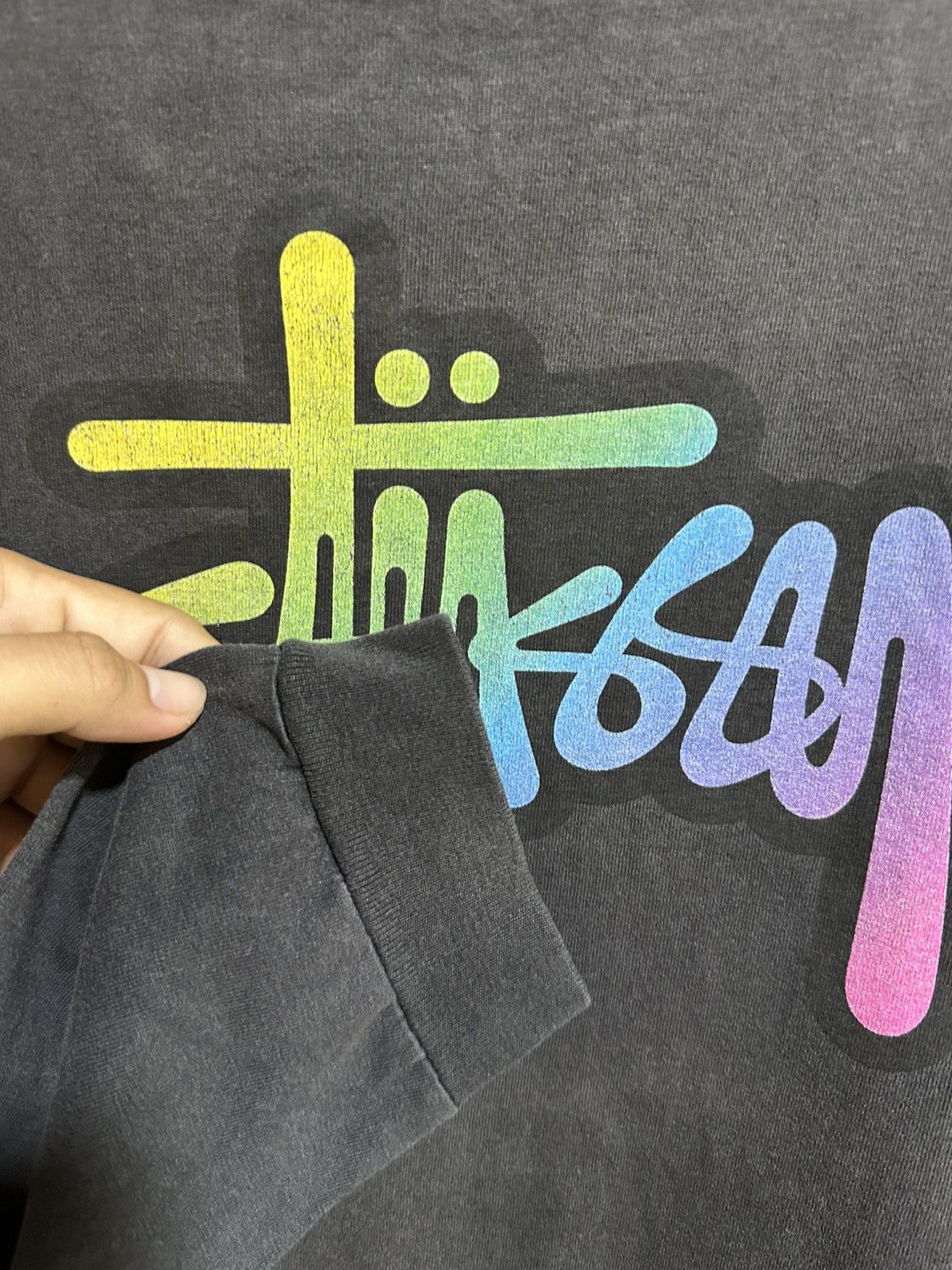 Stussy Vintage Stussy Rainbow Long Sleeve Sun Faded Tee Size US L / EU 52-54 / 3 - 5 Thumbnail
