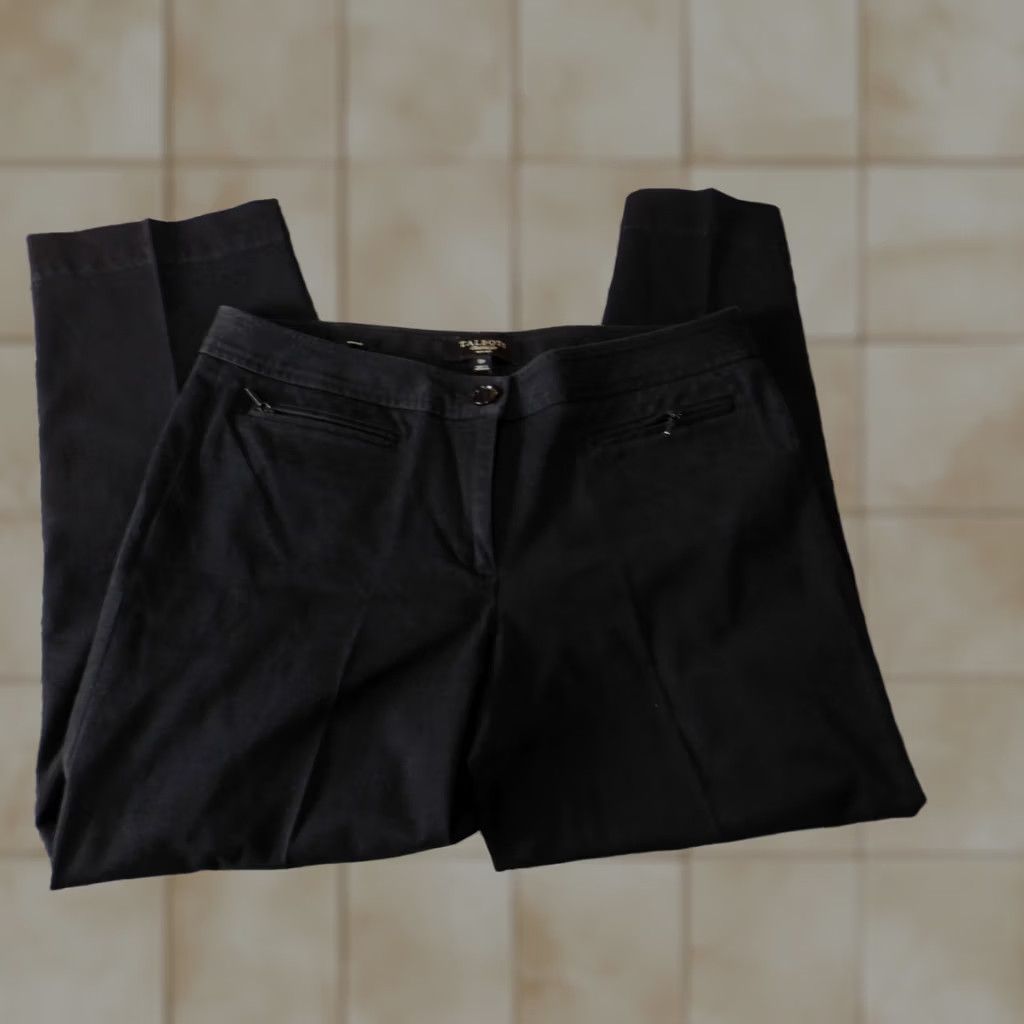 Talbots Talbots Womens Pants 6P Petites Black signature straight classic stretch Pants Size 28" / US 6 / IT 42 - 1 Thumbnail