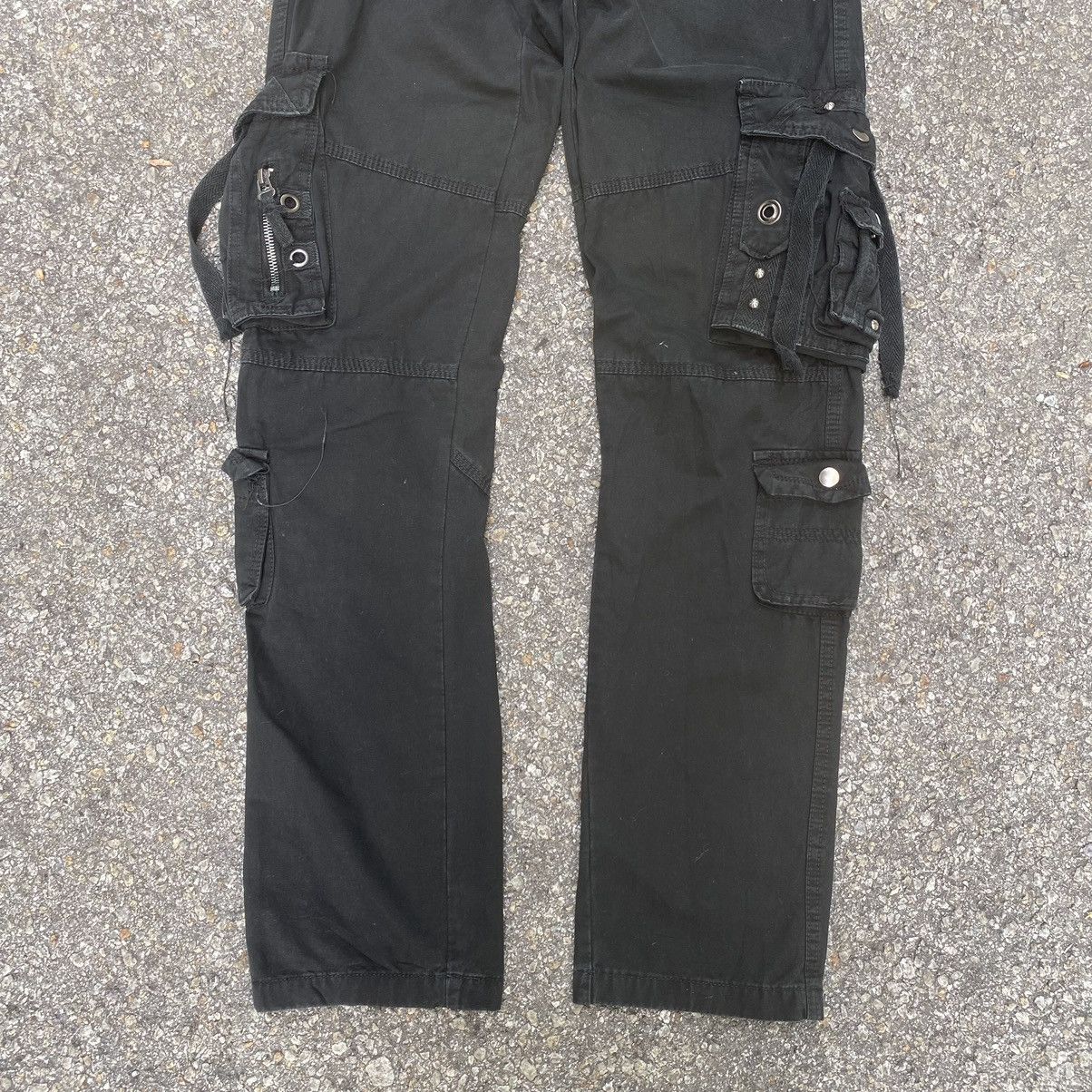 Japanese Brand Cargo Bondage Pants Multipocket Black Punk Grunge Size US 29 - 2 Thumbnail