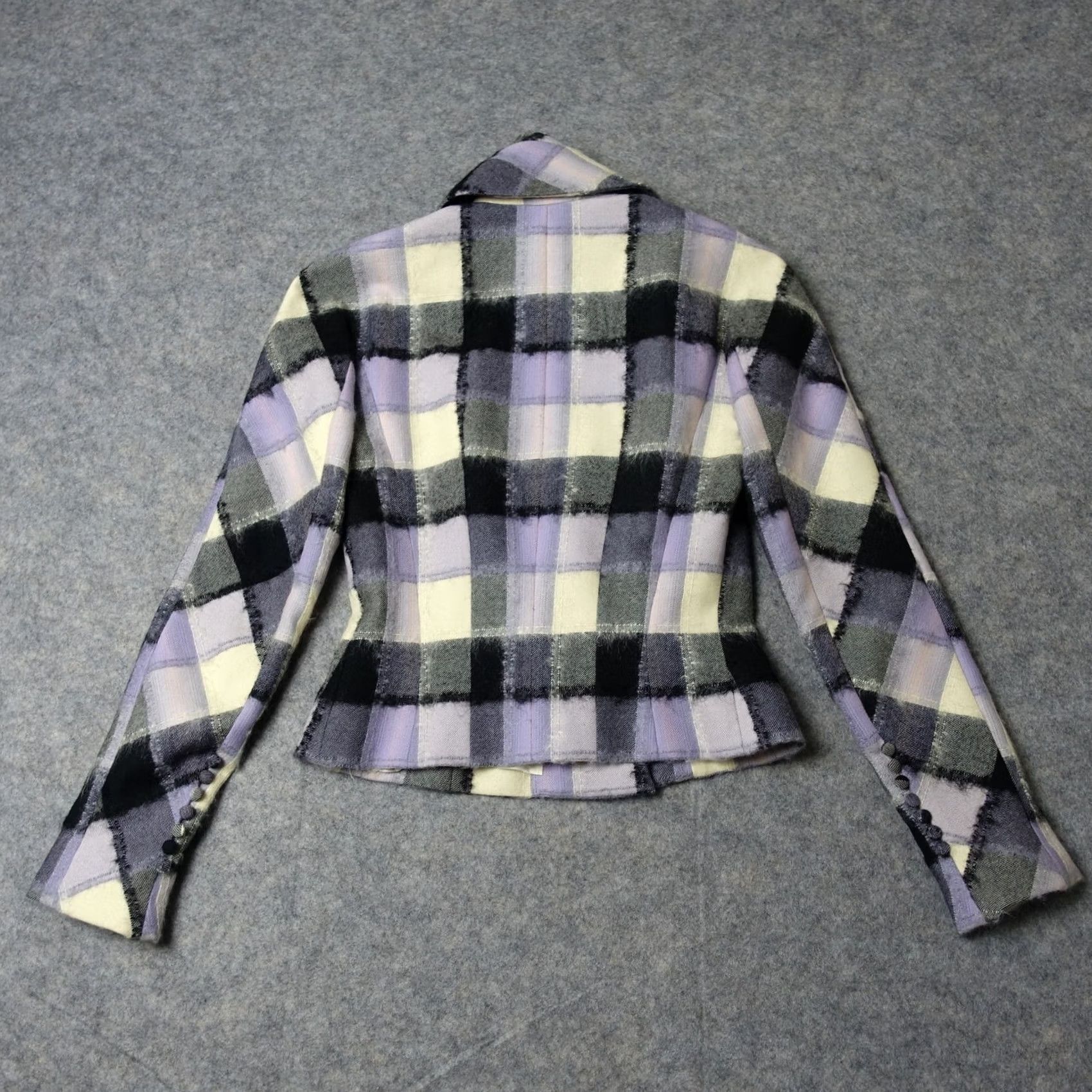 John Galliano VINTAGE John Galliano Blazer Womens 6 Wool Plaid 90s Designer Jacket Blazer Womens 6 Black Silk Lined Pattern Plaid Buttoned Coat Tailored, Mens? Size M / US 6-8 / IT 42-44 - 6 Thumbnail