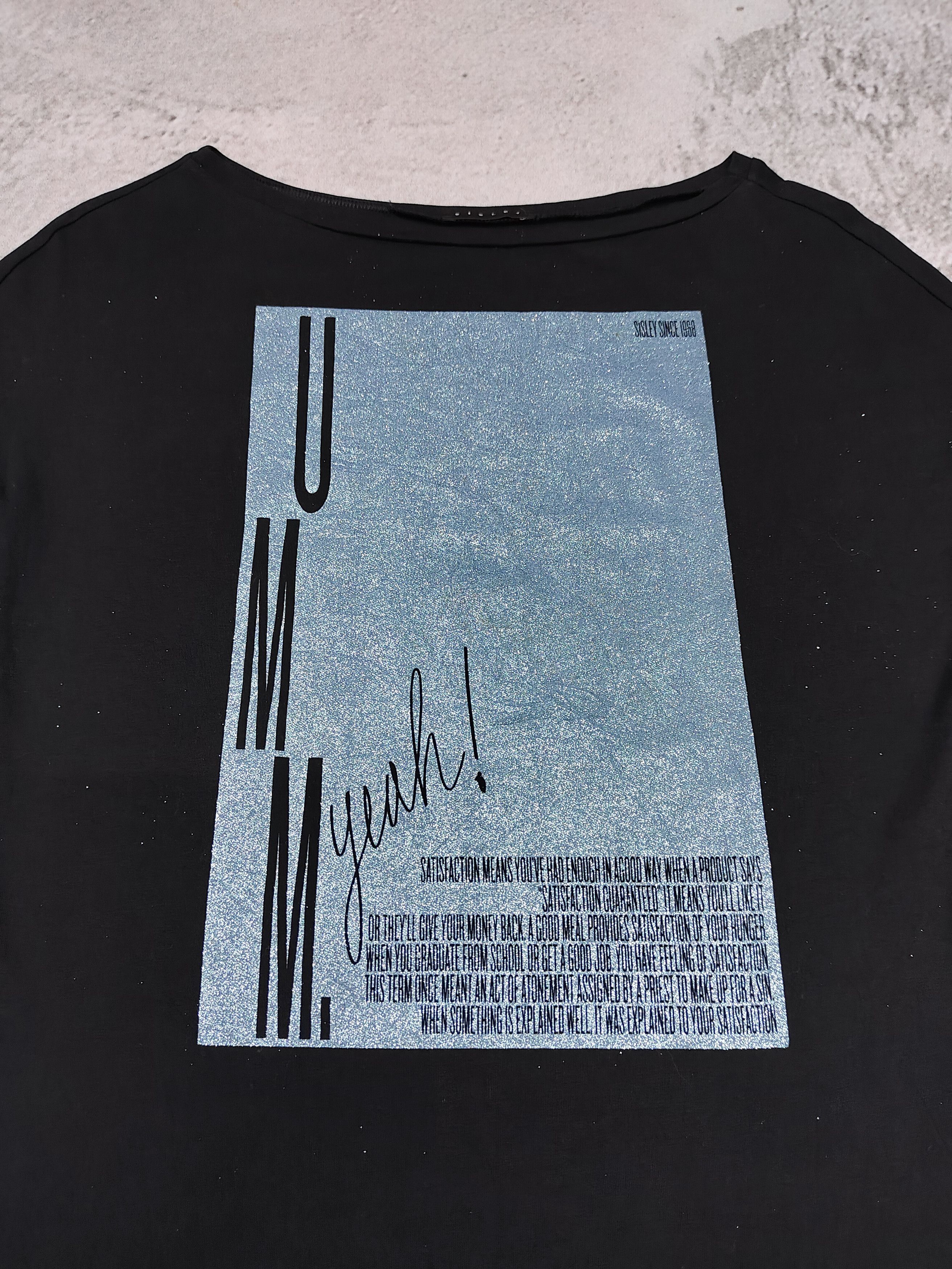 Sisley Sisley- Minimal Casual Glam Glitter Graphic Boat Neck Top Size M / US 6-8 / IT 42-44 - 8 Thumbnail