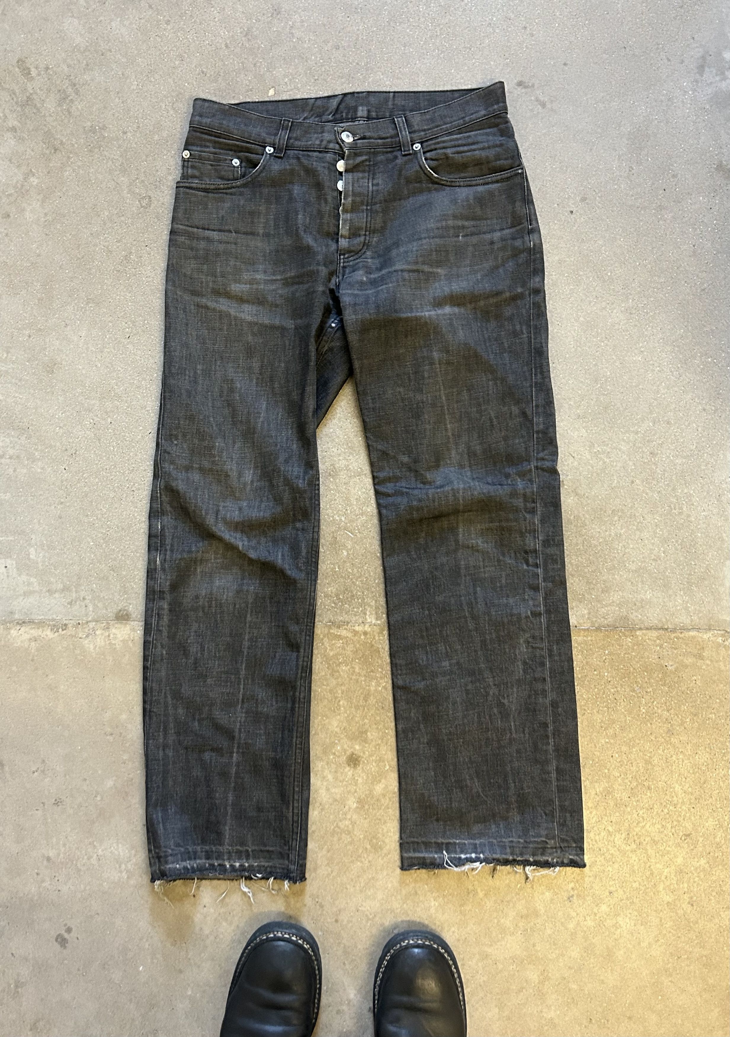 k*y様 Early00s Helmut Lang Treated Raw De Helmut Lang Vintage Bootcut 
