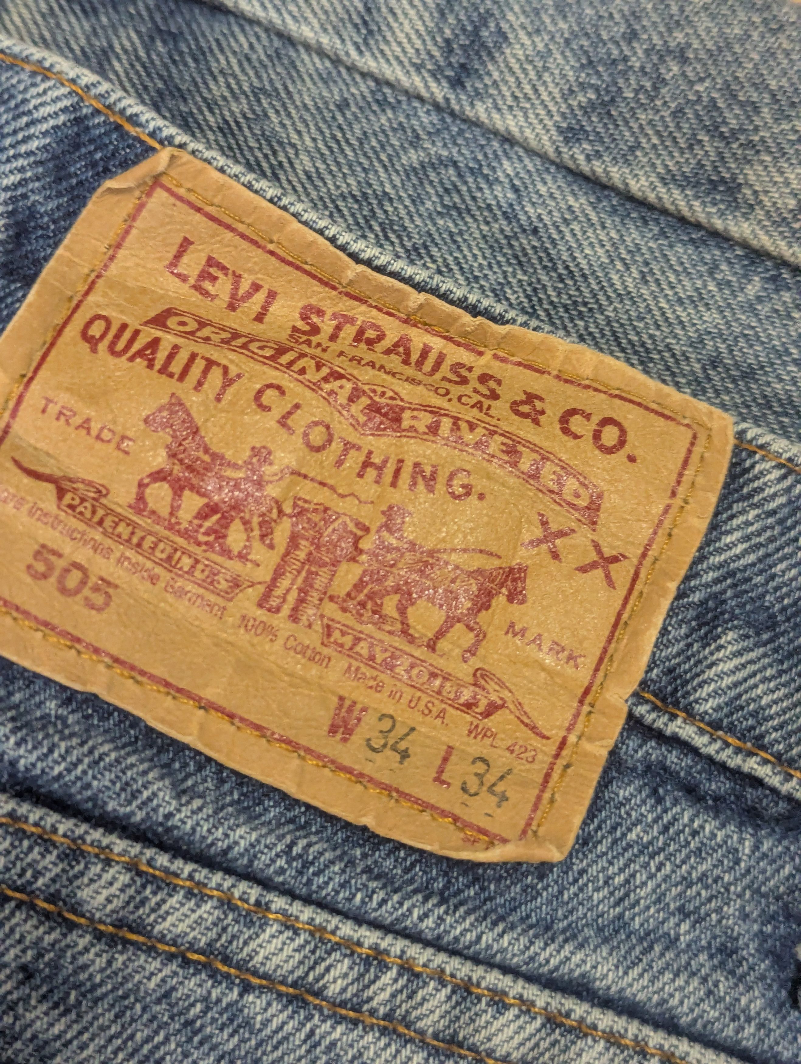 Levi's × Levi's Vintage Clothing × Vintage Vintage Levi 505 Distressed Faded Jeans Size US 34 / EU 50 - 5 Thumbnail