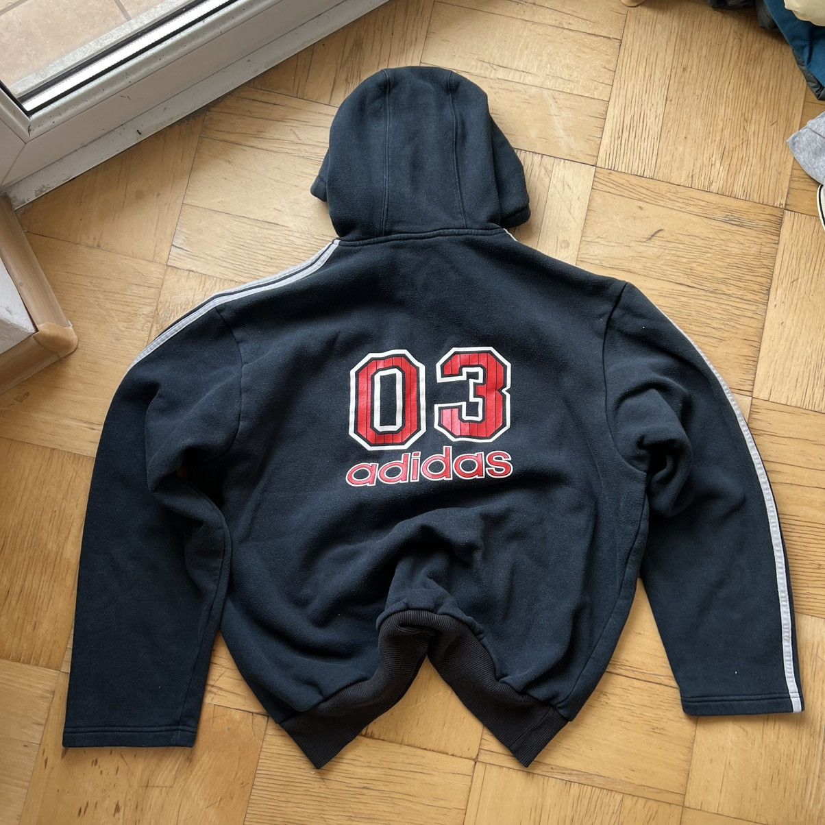 Adidas × Vintage Blue Vintage Hoodie Adidas Y2K Size US L / EU 52-54 / 3 - 3 Thumbnail