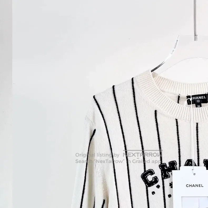 Chanel Chanel 23P black and white striped cashmere knit sweater Size XS / US 0-2 / IT 36-38 - 3 Thumbnail