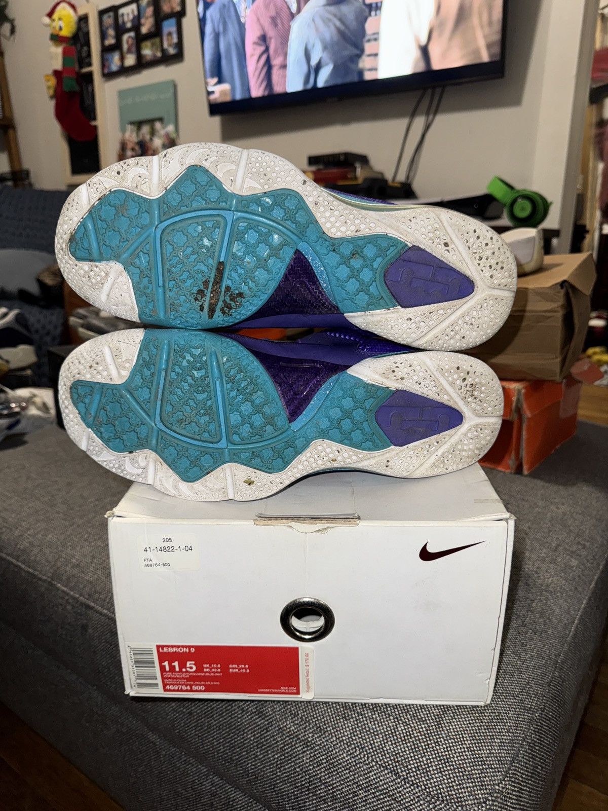 Nike Nike LeBron 9 Summit Lake Hornets Size US 11.5 / EU 44-45 - 7 Thumbnail