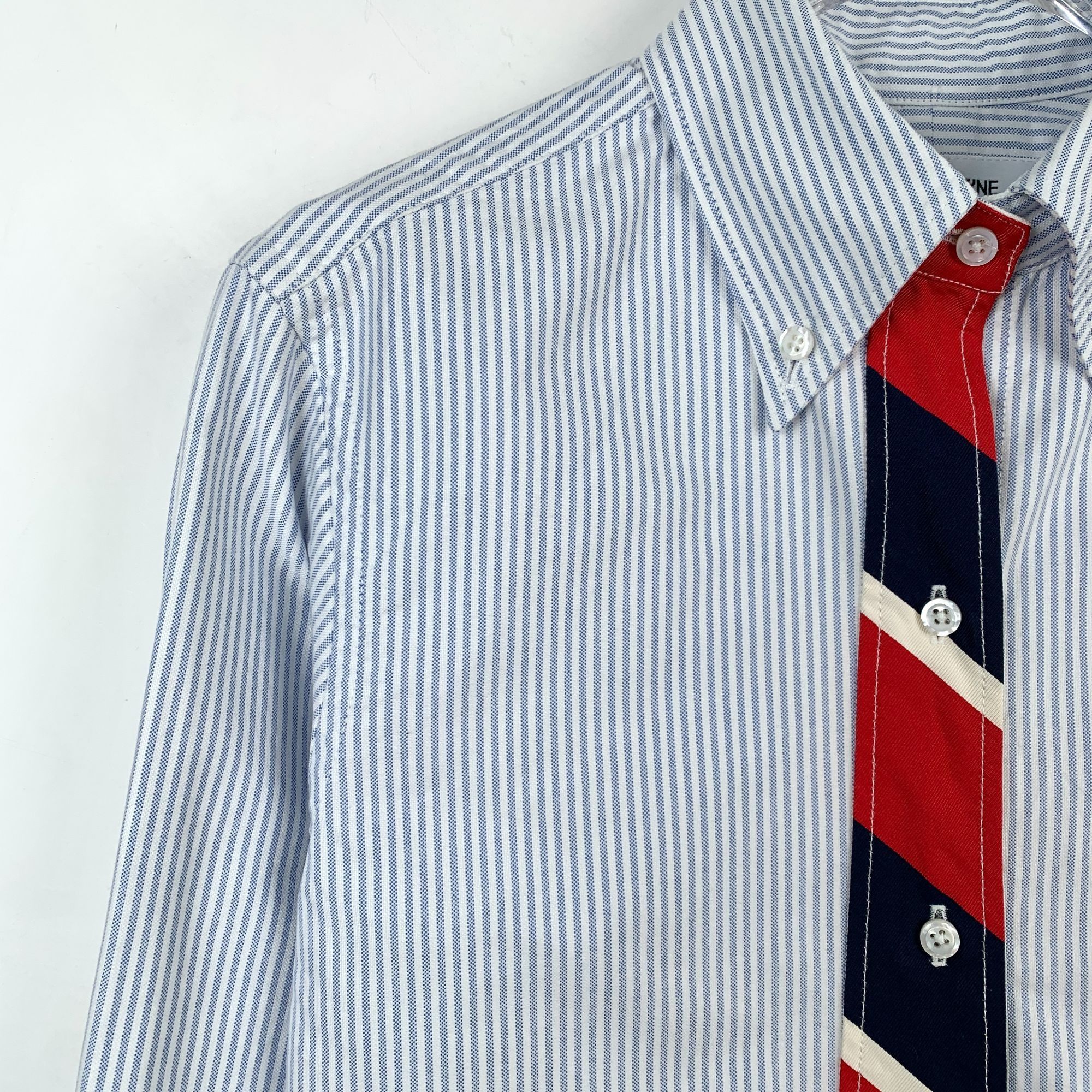 Thom Browne Thom Browne Cotton Long-Sleeve Shirt with Blue and White Str Size S / US 4 / IT 40 - 12 Thumbnail
