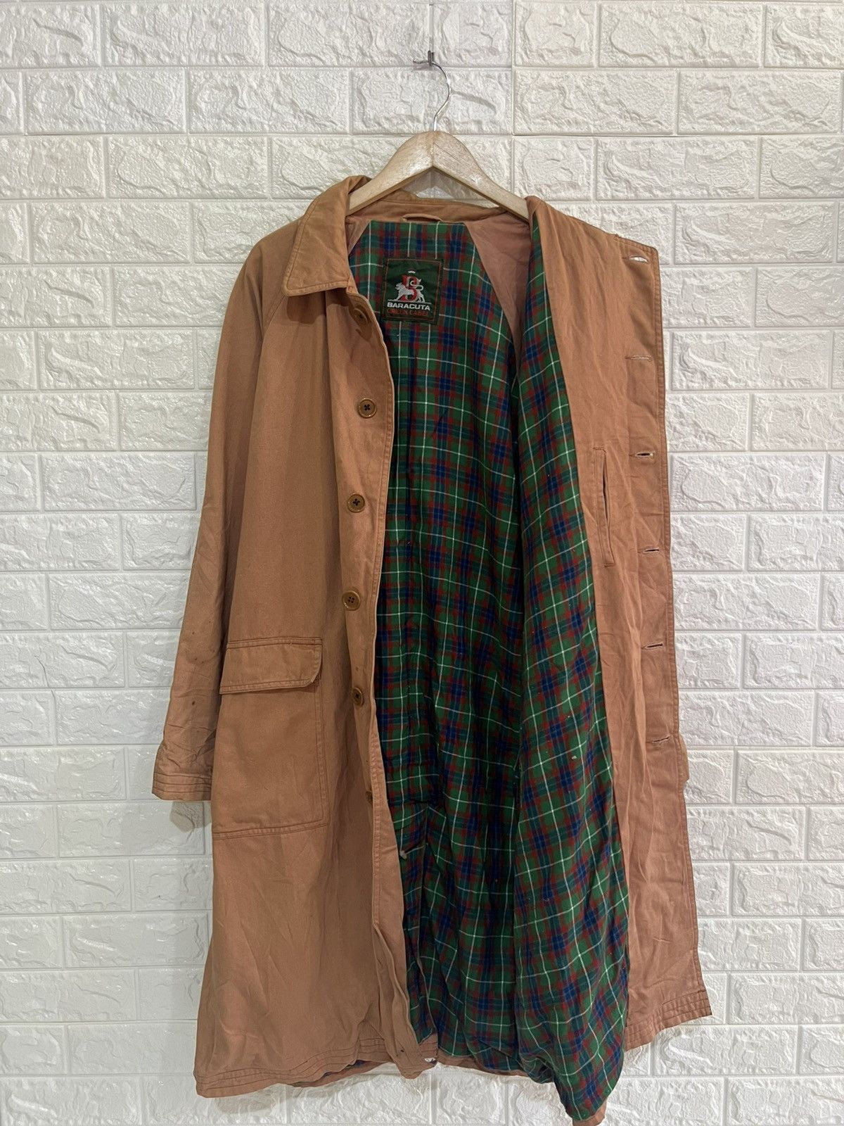 Vintage 90s Baracuta Green Label Long Coat in Brown, Men's (Size Xl) — image 3 of 6