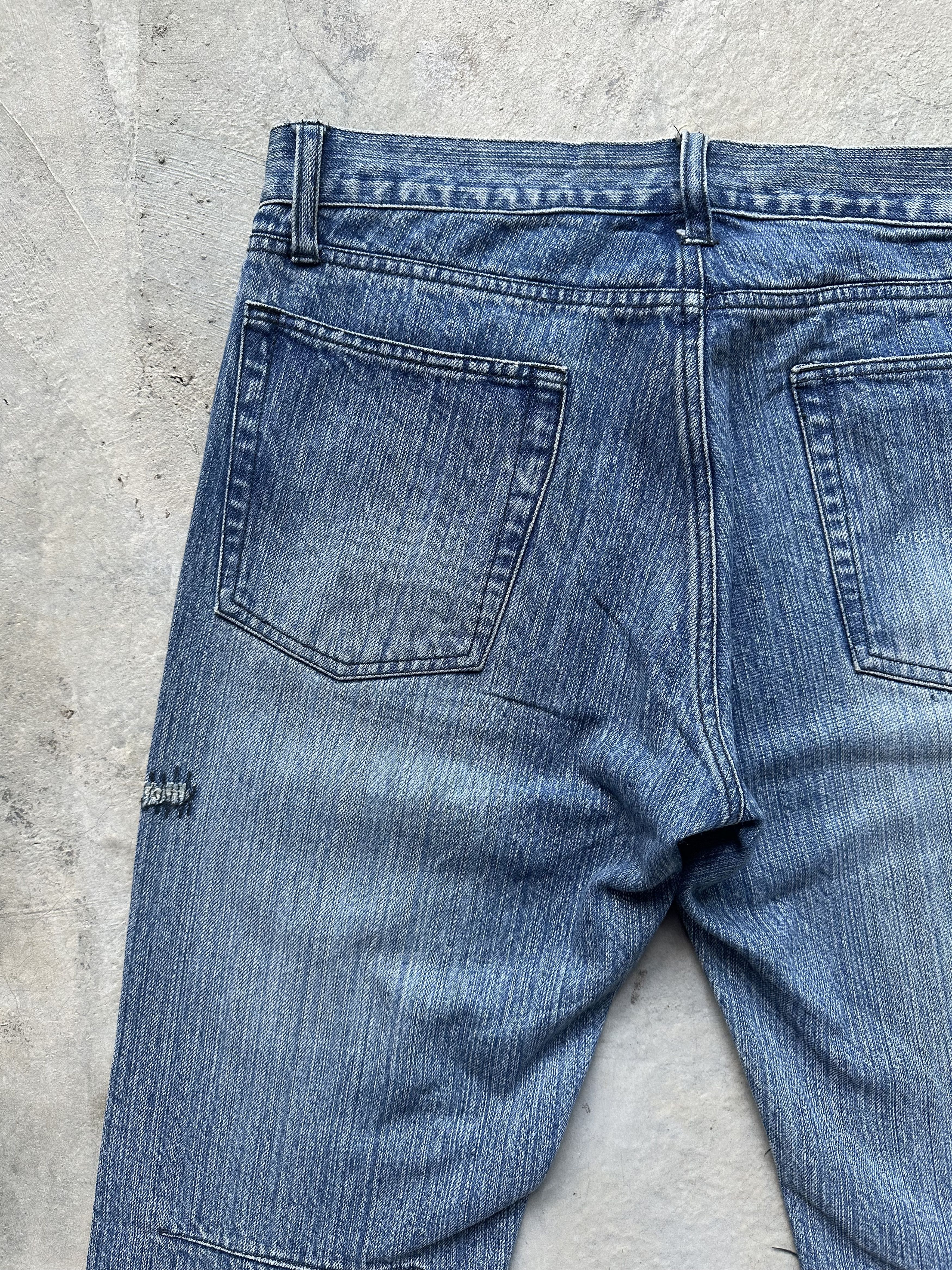 If Six Was Nine Differency by Rupert Edge Mud Paint Patchwork Denim Jeans Size US 30 / EU 46 - 14 Thumbnail