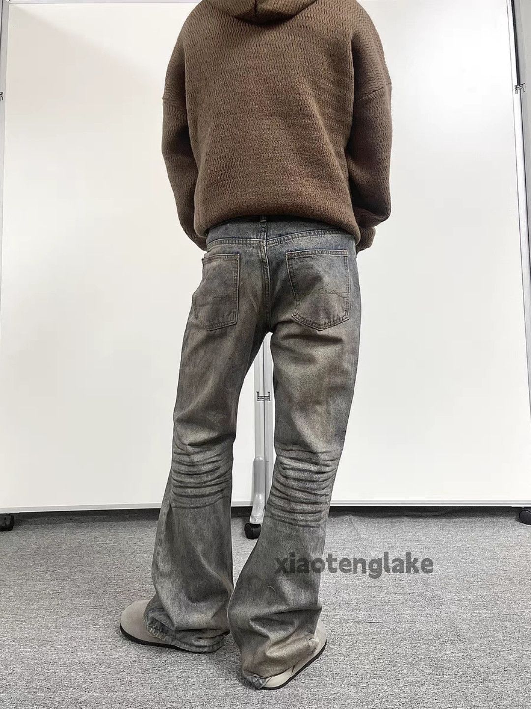 Jean × Vintage washed faded punk grunge stain damaged flared jeans Size US 28 / EU 44 - 6 Thumbnail