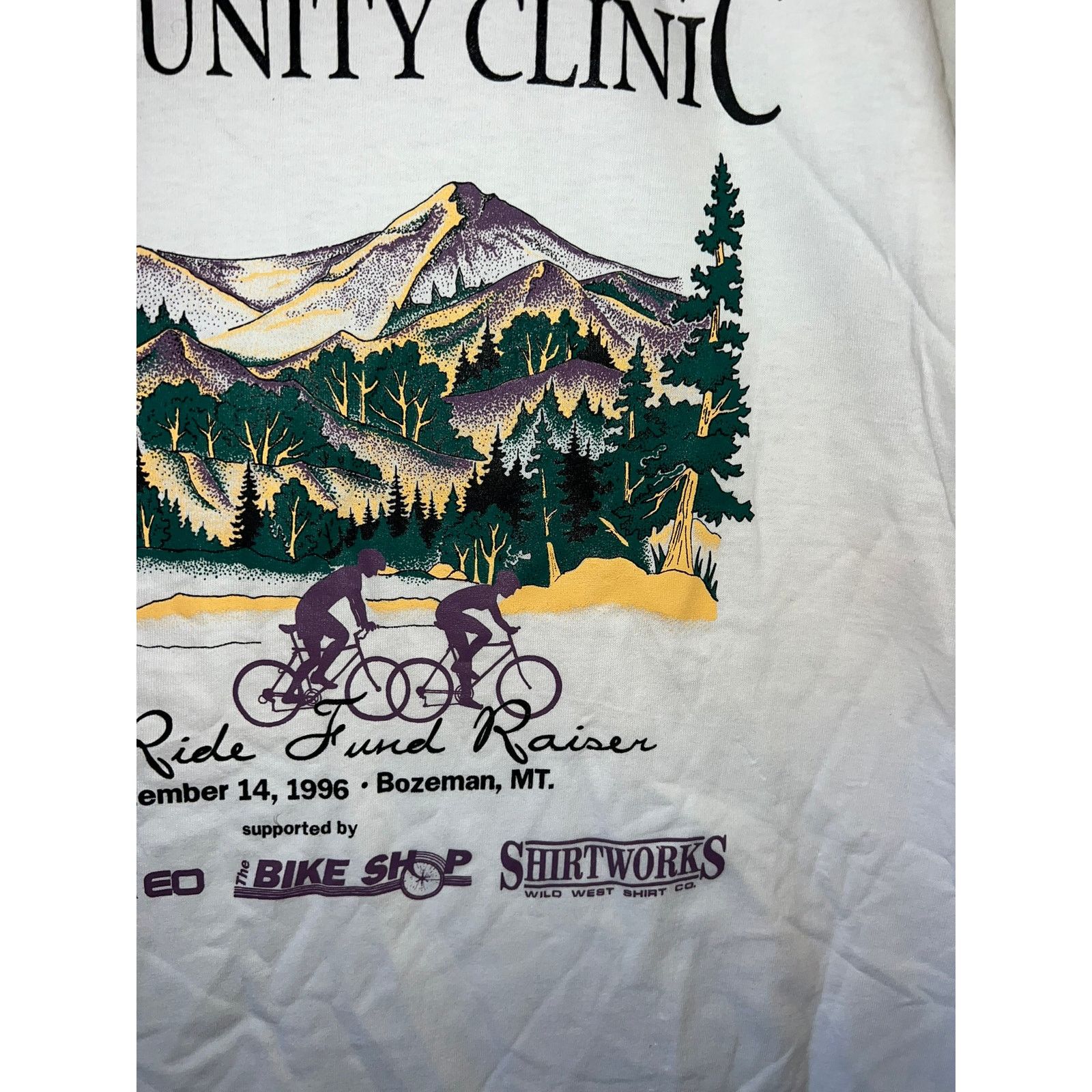Jerzees 90s Gallatin Clinic Bike Ride Fund Raiser Shirt VTG 1990s L Size US L / EU 52-54 / 3 - 3 Thumbnail
