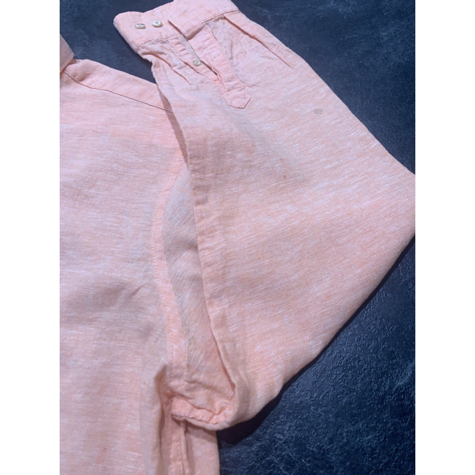 Tasso Elba VINTAGE Tasso Elba Linen Cotton Shirt Men Long Sleeve Large Peach Aloha Button-Up Size US L / EU 52-54 / 3 - 2 Thumbnail