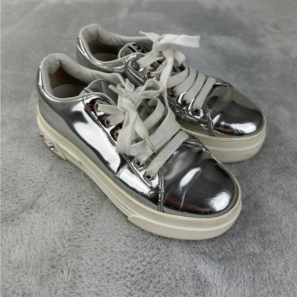 Miu Miu Miu Miu Crystal Skate Silver Sneakers Women’s Size 36 EU Size US 6 / IT 36 - 1 Thumbnail