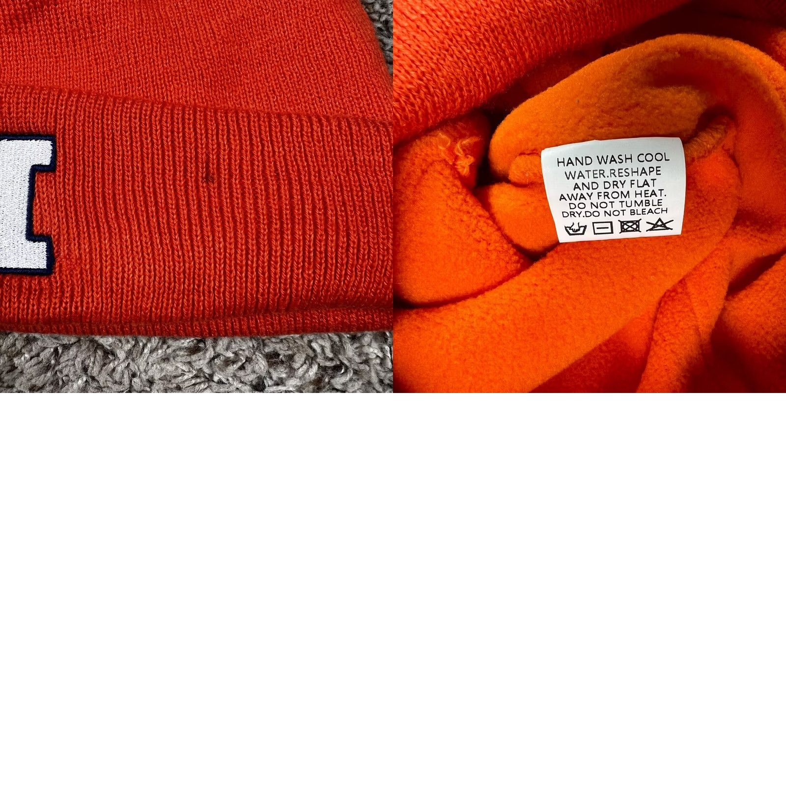 Vintage Ahead Illinois College Cuffed Soft Orange Knit Beanie Hat Adult One Size Lined Size ONE SIZE - 8 Thumbnail