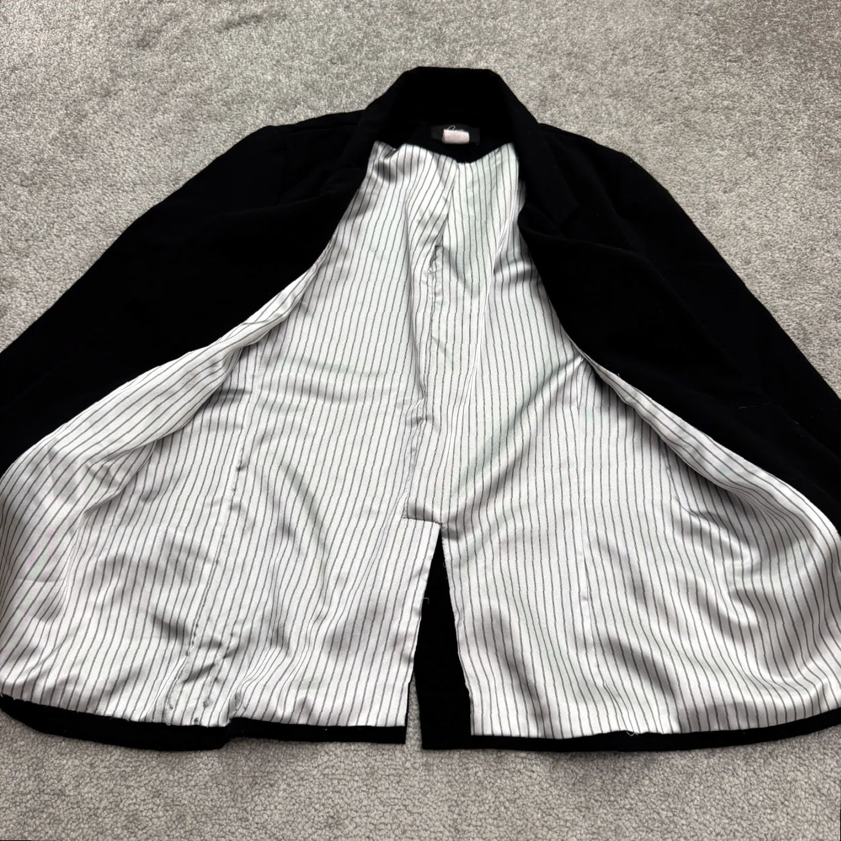 Bloomingdale's Aqua By Bloomingdale's Blazer Jacket Womens XS Black Open Front Striped Lined Size XS / US 0-2 / IT 36-38 - 4 Thumbnail